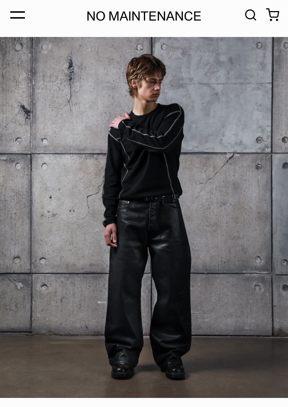 No Maintenance × Streetwear × Vintage No Maintenance Waxed Baggy 