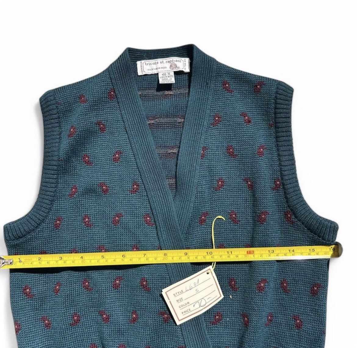Tricots St. Raphael × Vintage Tricot St Raphael Green & Maroon Wool Sweatervest Women’s S Size S / US 4 / IT 40 - 3 Thumbnail