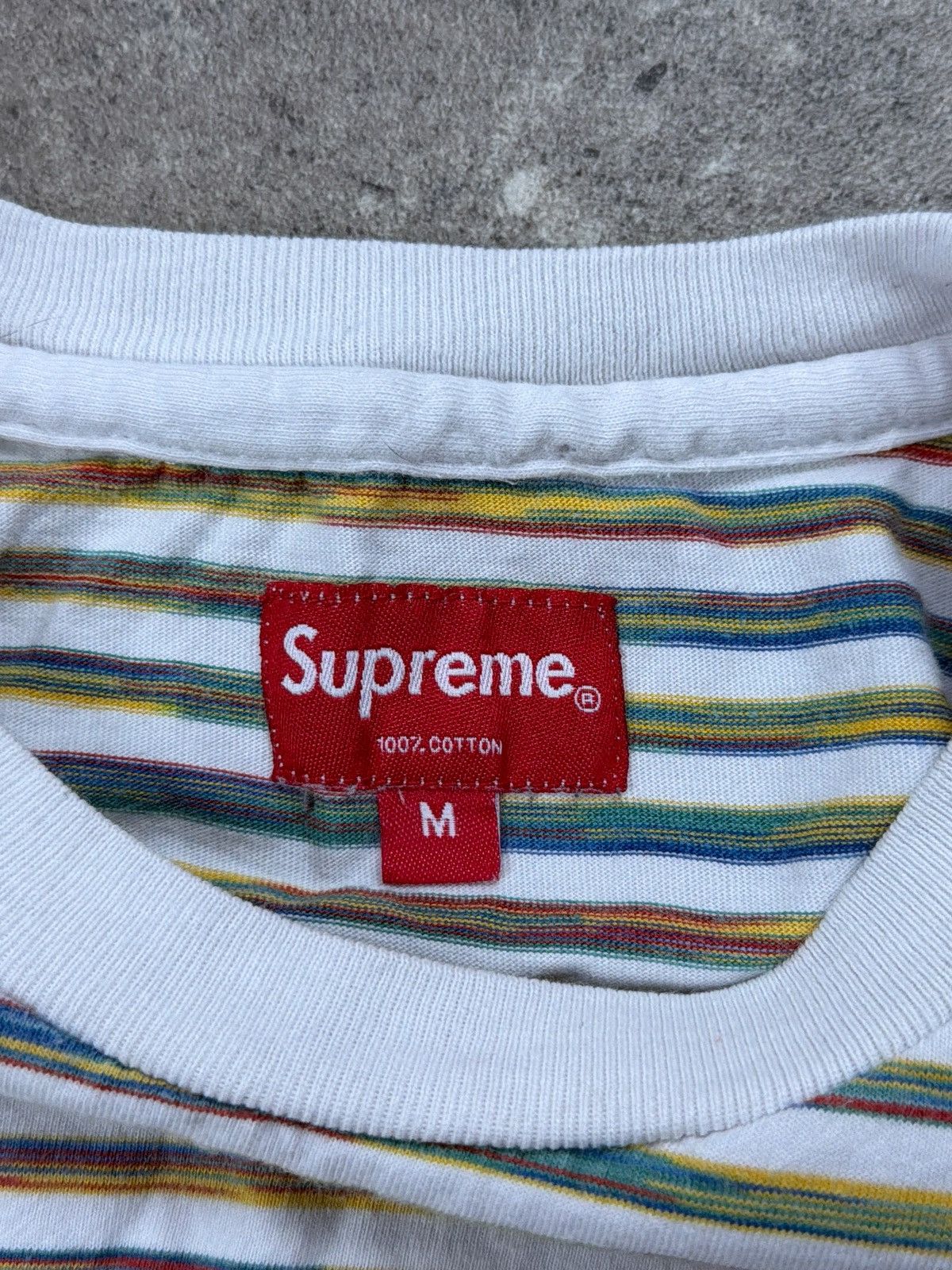 Supreme Supreme Static Tee White stripe multicoloured Size US M / EU 48-50 / 2 - 3 Thumbnail