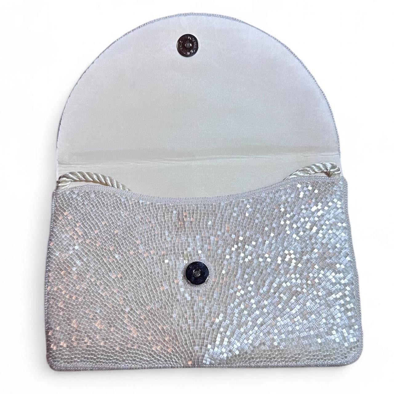 Vintage Pearl & Glass Beaded Vintage Sequin Clutch Bag w/silk strap Size ONE SIZE - 7 Thumbnail