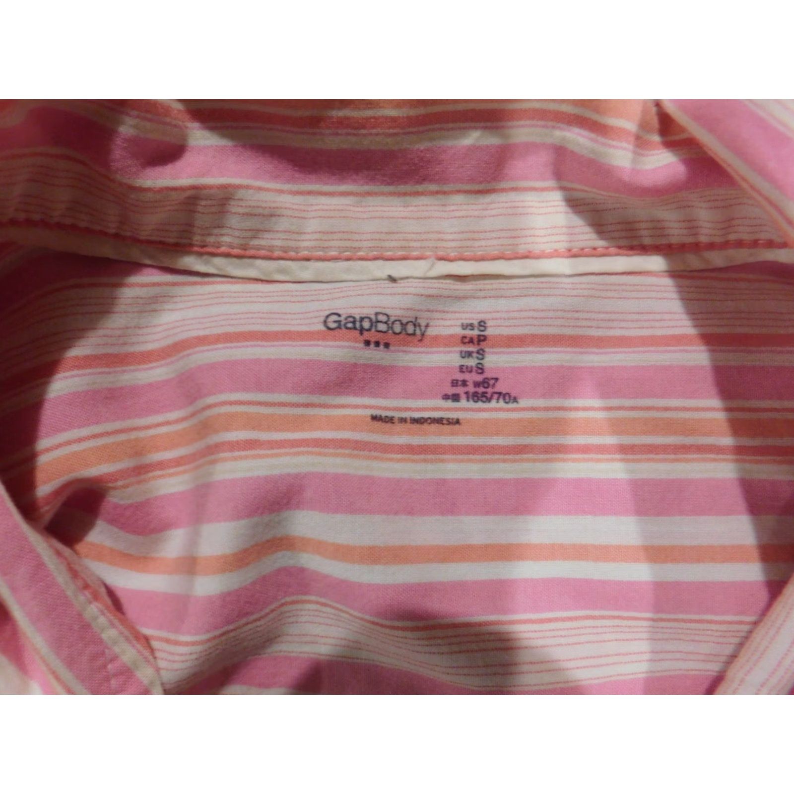 Gap Gap Blouse Women Shirt S Pink Long Sleeve Button Down Striped Casual Cotton Rayon Breathable Basic Classic Regu lar Size Type Regular Ladies Size S / US 4 / IT 40 - 6 Thumbnail