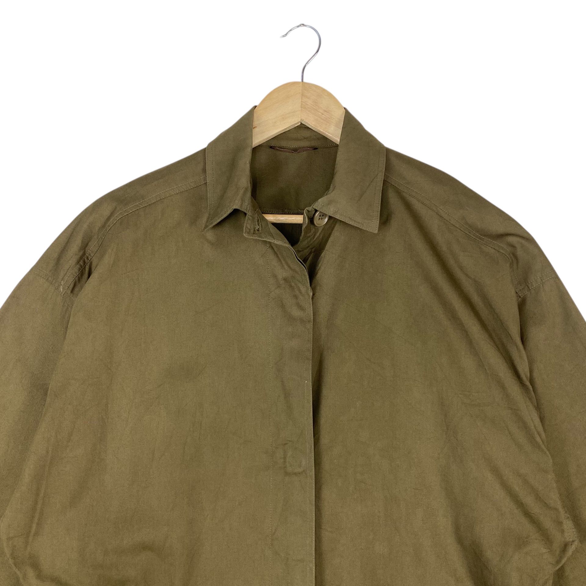 Max Mara 💥80s MAX MARA SPORTMAX OLIVE TRENCH JACKET Size L / US 10 / IT 46 - 6 Thumbnail