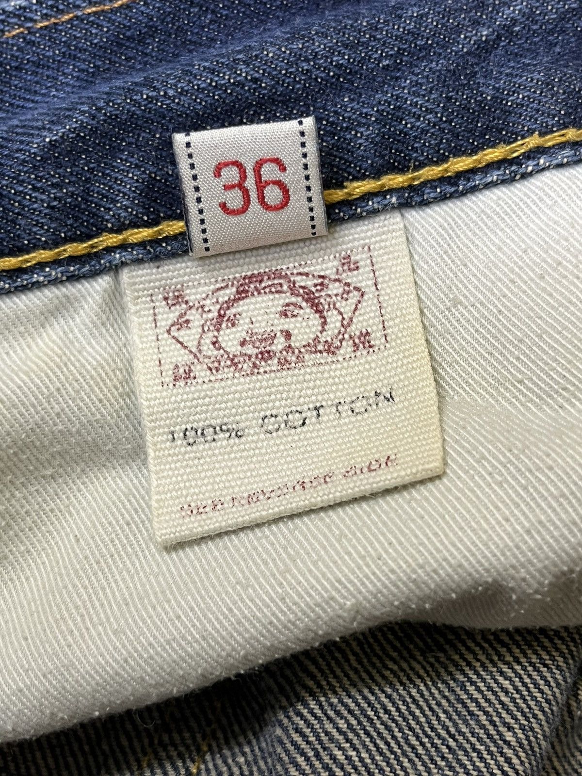 Evisu VINTAGE EVISU SEAGULL SKULL SNAKE EMBROIDERY SELVEDGE JEANS Size US 35 - 23 Thumbnail