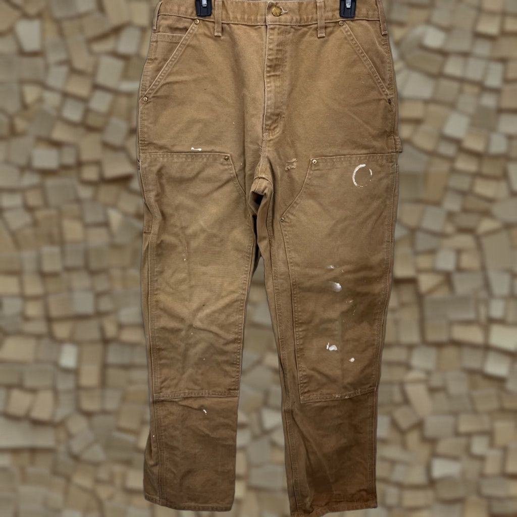 Carhartt VINTAGE Carhartt Carpenter Work Pants Mens 34x34 Canvas Brown 90s Retro Workwear Size US 34 / EU 50 - 1 Thumbnail