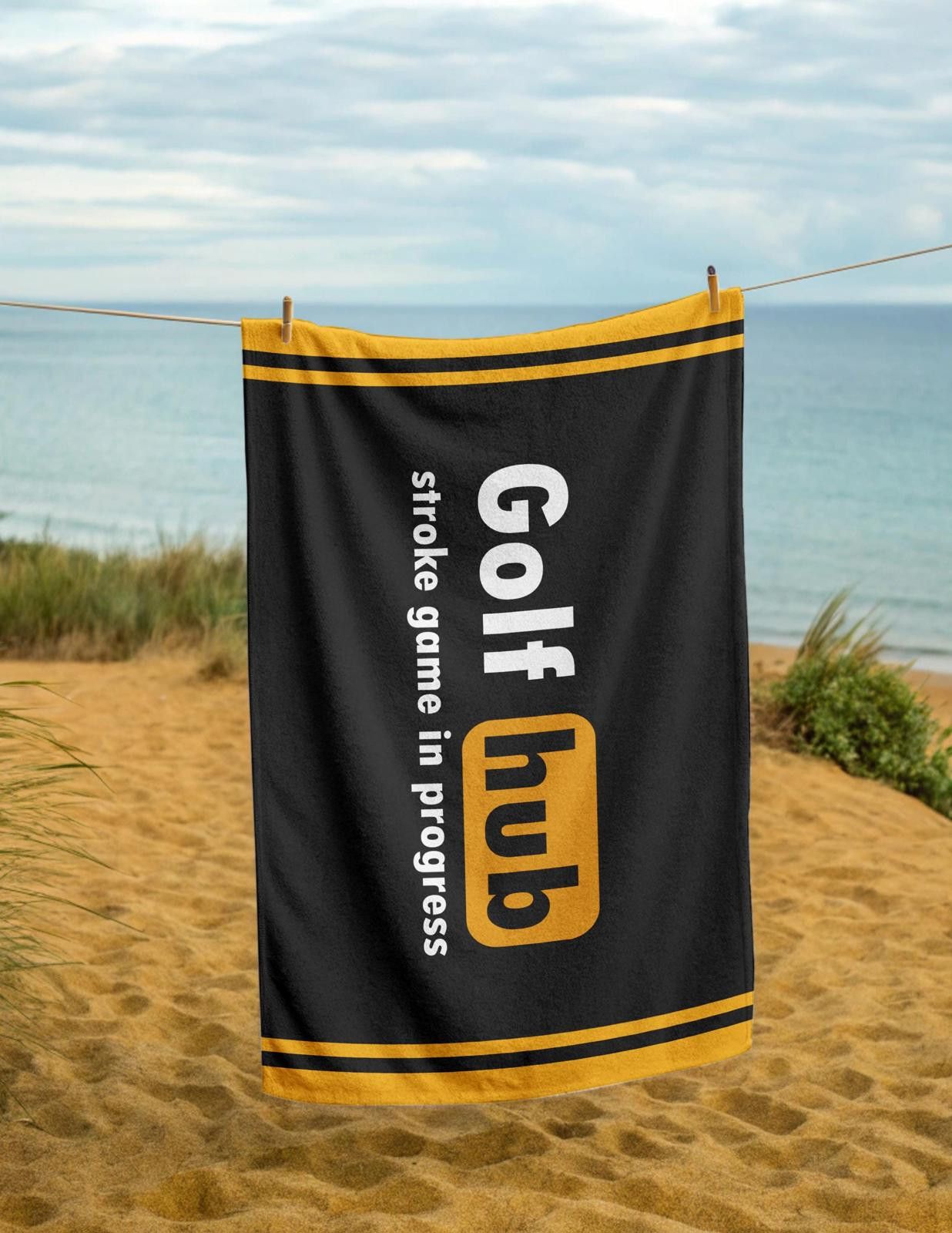 Designer Golf Hub Towel "Stroke Game in Progress" Humorous Dad Gift Size ONE SIZE - 5 Thumbnail