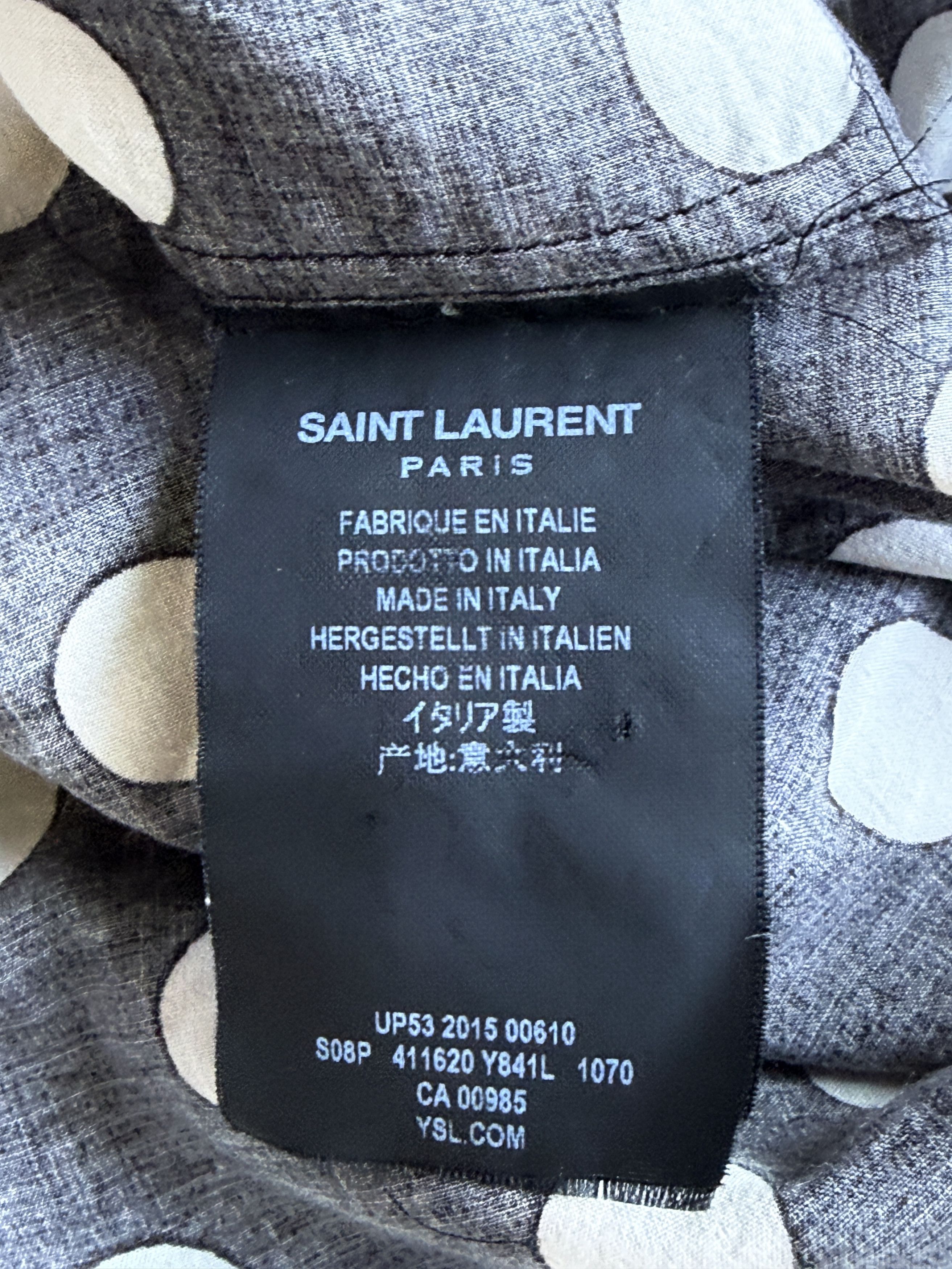 Saint Laurent Paris Saint Laurent Heidi Slimane Polka Dot Shirt XL Size US XL / EU 56 / 4 - 8 Thumbnail
