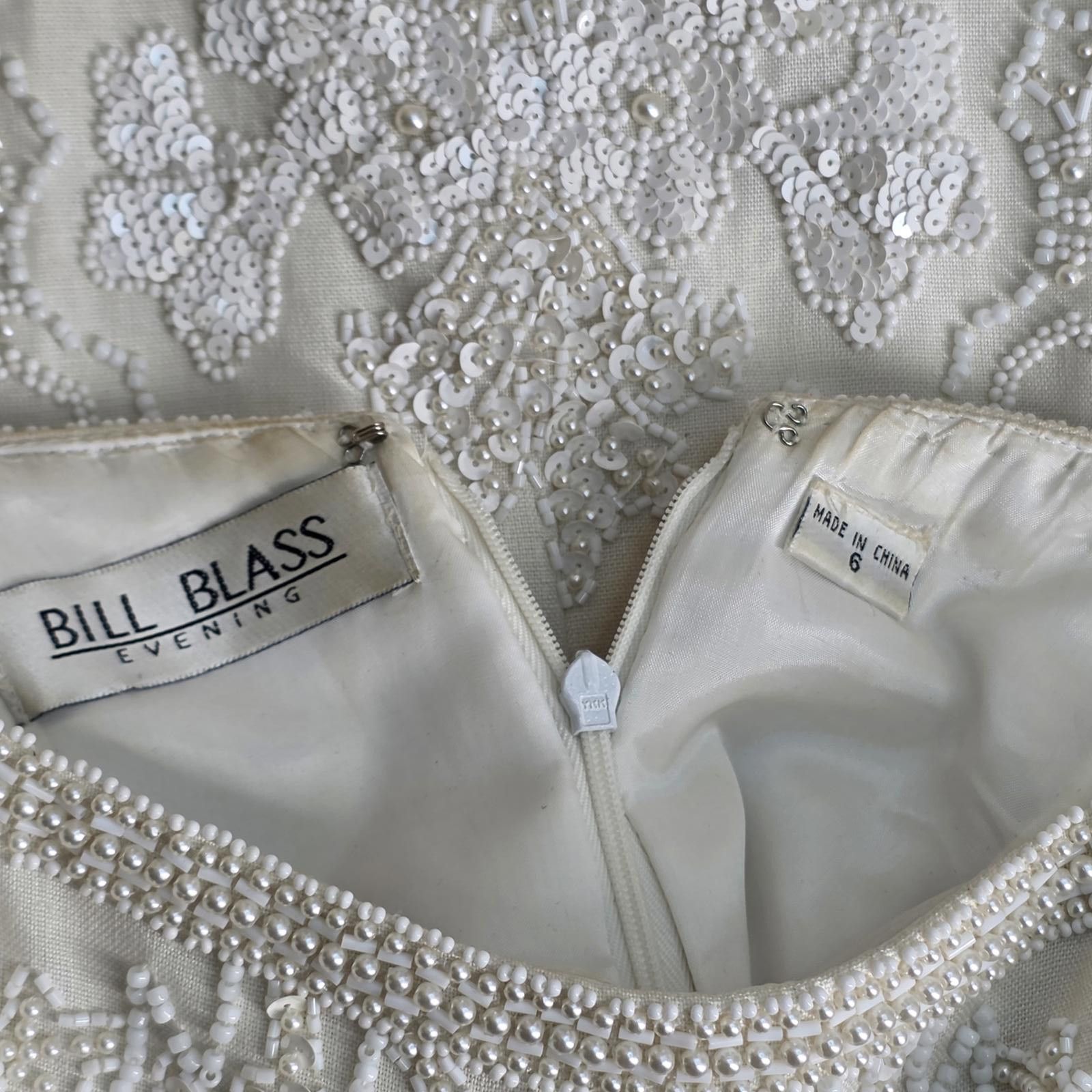 Bill Blass Bill Blass Vintage Beaded Silk Mini Dress – Bridal Cocktail Size M / US 6-8 / IT 42-44 - 4 Thumbnail