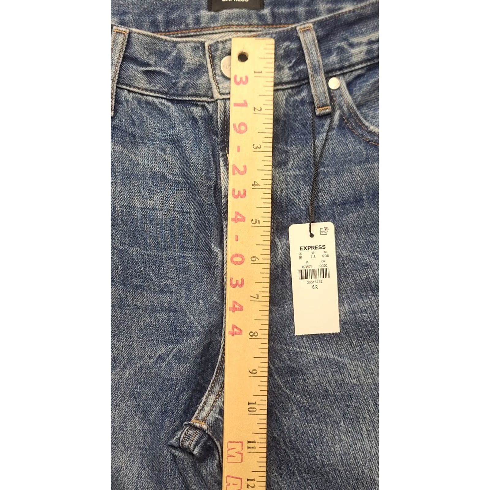 Express VINTAGE EXPRESS Jeans Womens 6x32 70S Flare Regular Fit Mid Rise Festival Distressed Size 28" / US 6 / IT 42 - 4 Thumbnail