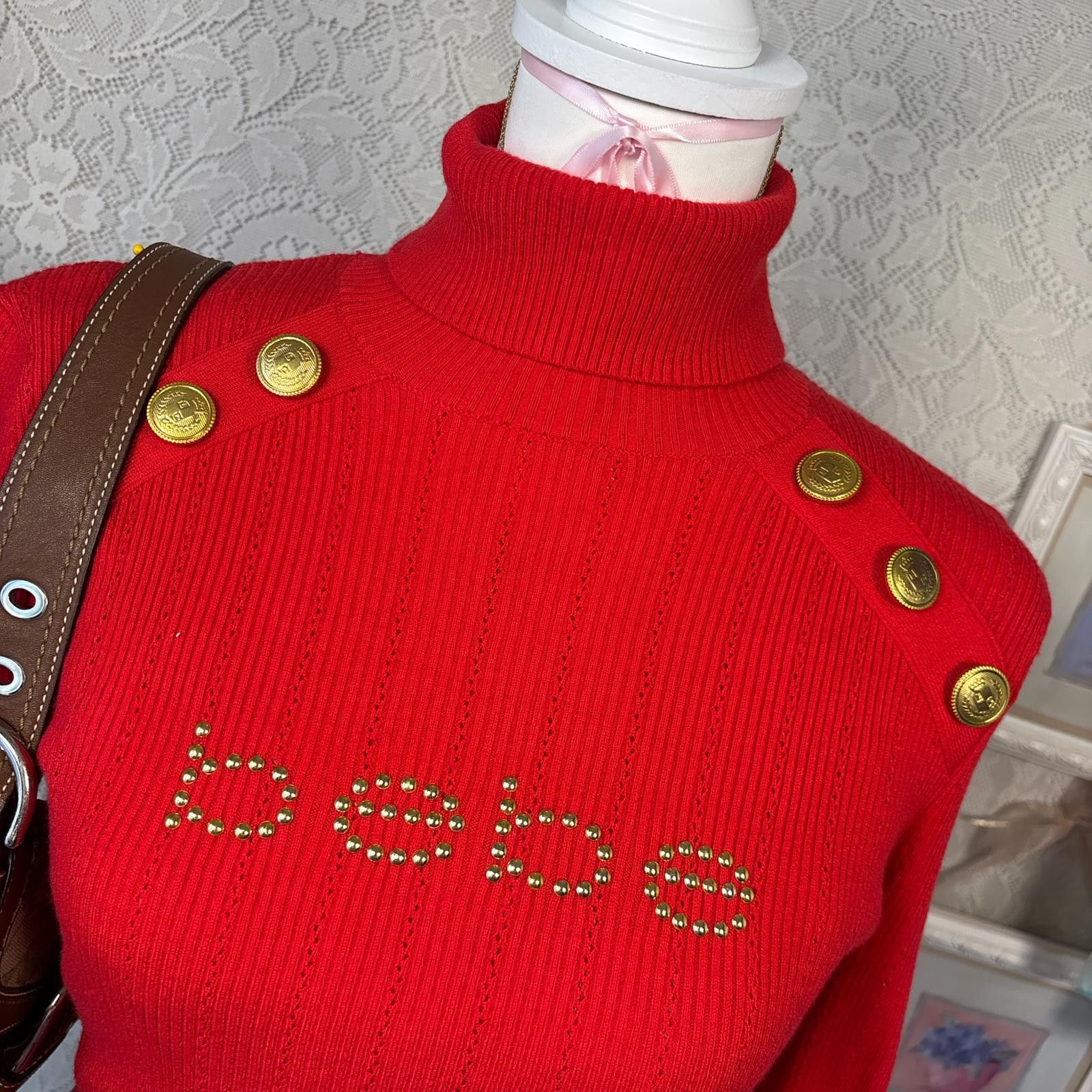 United Colors Of Benetton y2k bebe rhinestone beaded turtle neck sweater Size M / US 6-8 / IT 42-44 - 3 Thumbnail