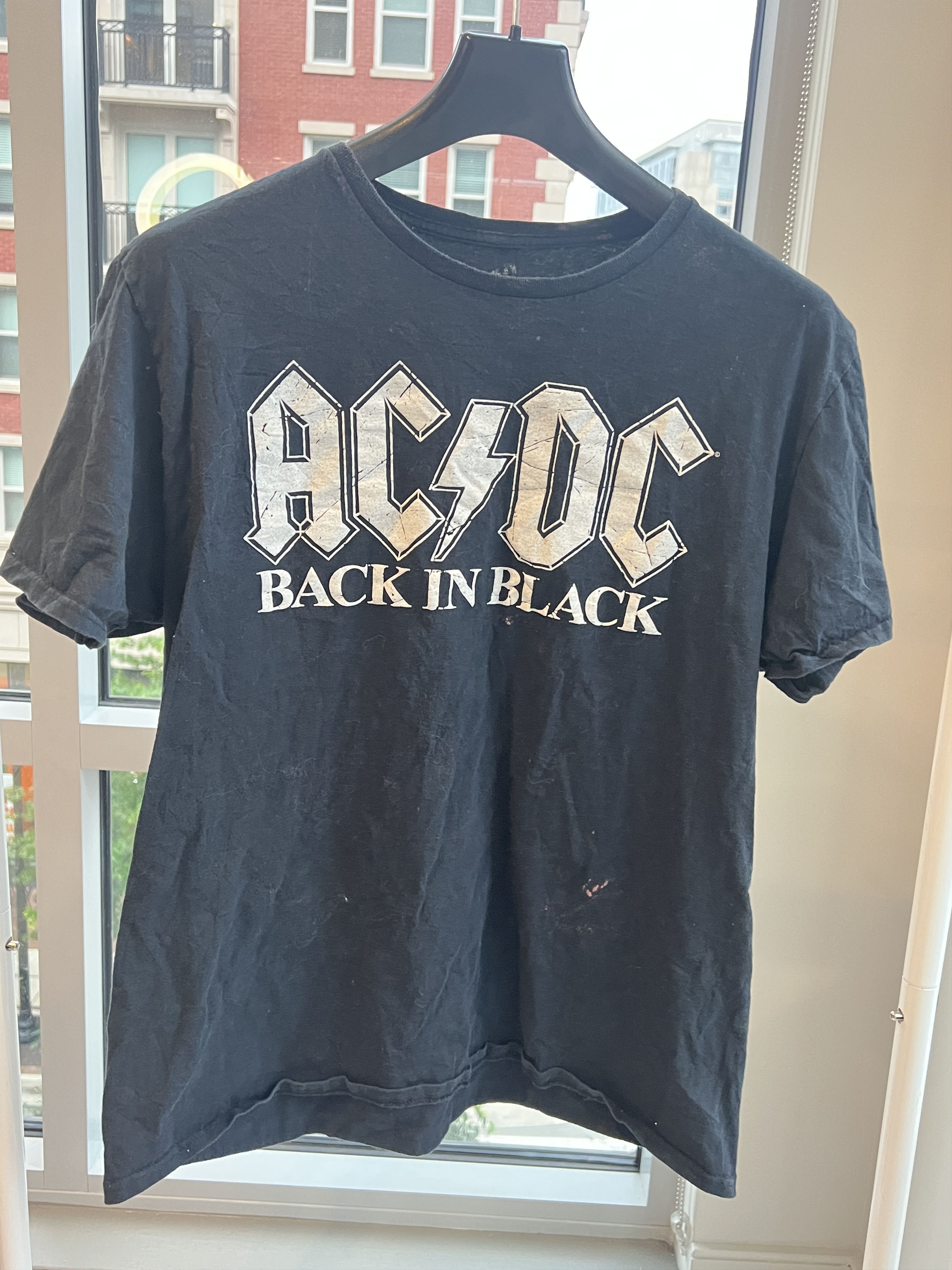 AC/DC ACDC Back In Black Graphic T-Shirt Mens XL Black Rock Band Size US XL / EU 56 / 4 - 1 Thumbnail