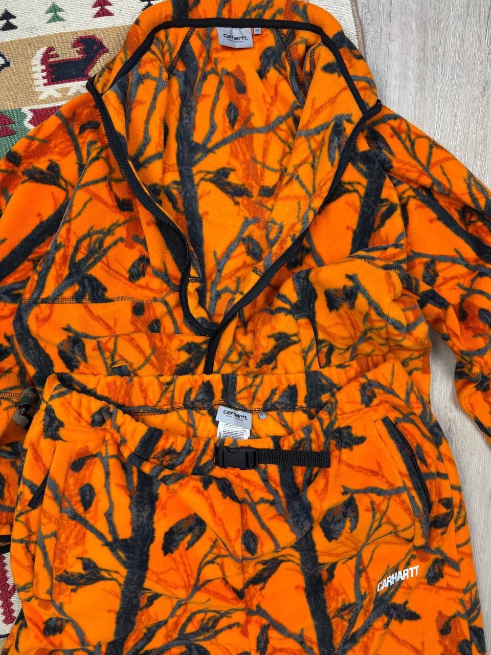 Carhartt × Japanese Brand RARE Carhartt Real Tree Fleece Y2K Orange Suits Size 34R - 7 Thumbnail