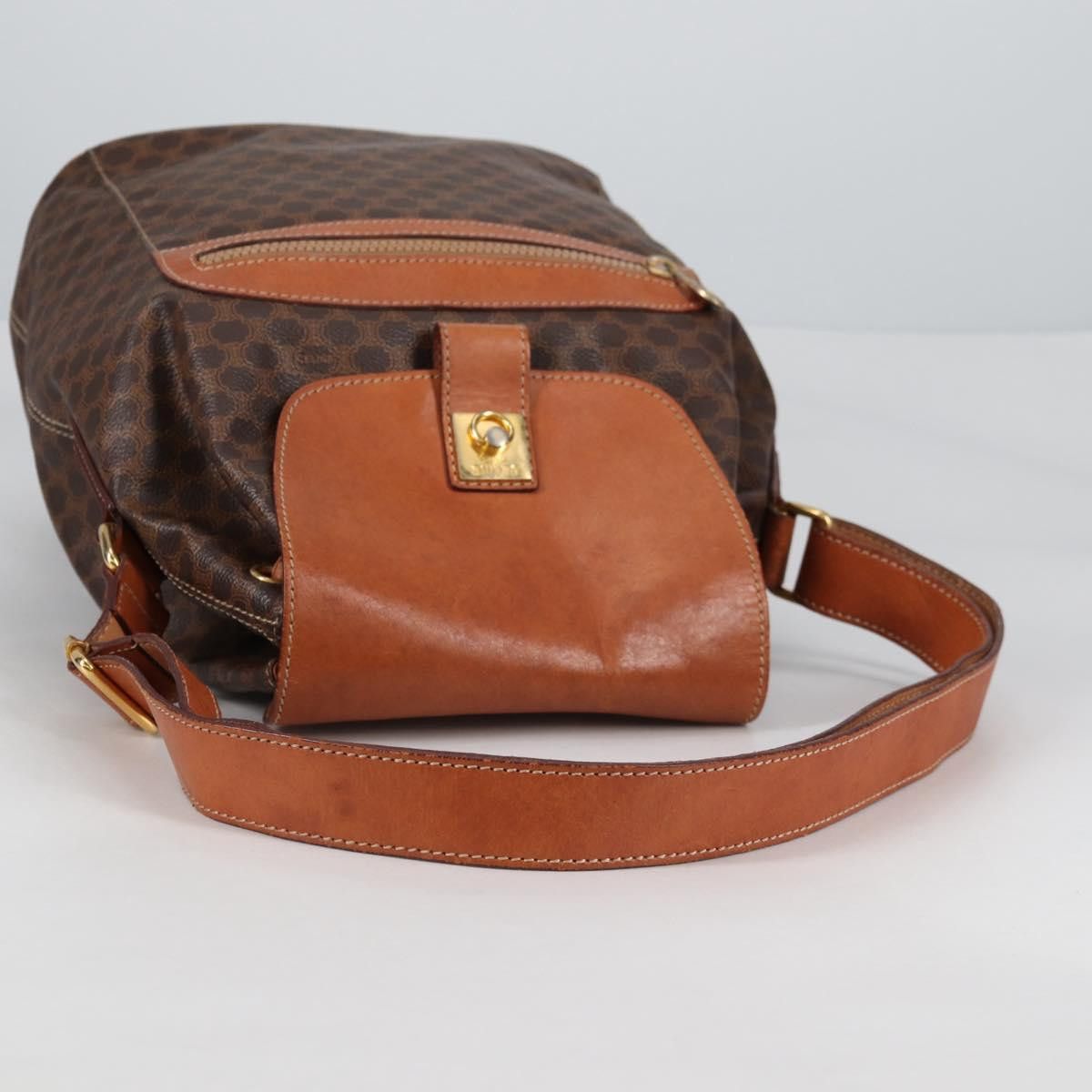 Celine CELINE Macadam Canvas Shoulder Bag Pvc Leather Brown Gold Size ONE SIZE - 7 Thumbnail