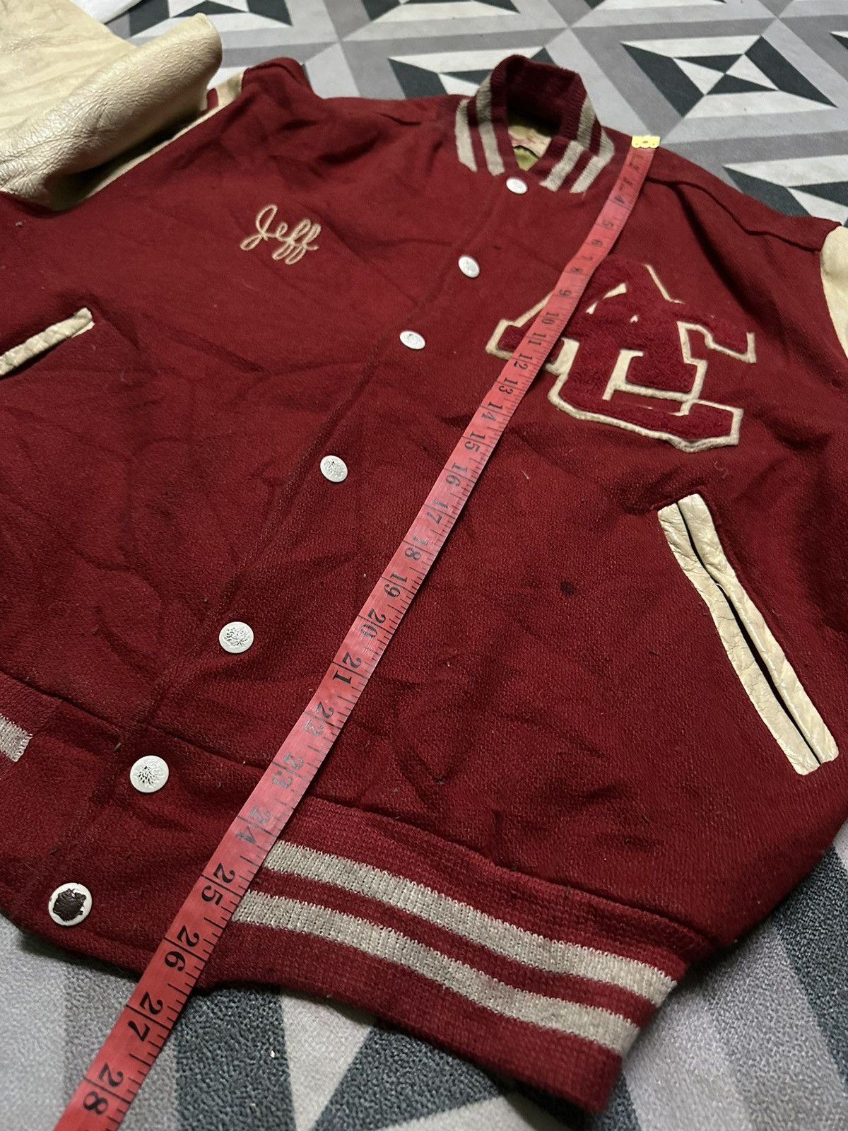 Vintage vintage 70s Apachee Wrestling wool leather varsity jacket Size US XL / EU 56 / 4 - 10 Thumbnail