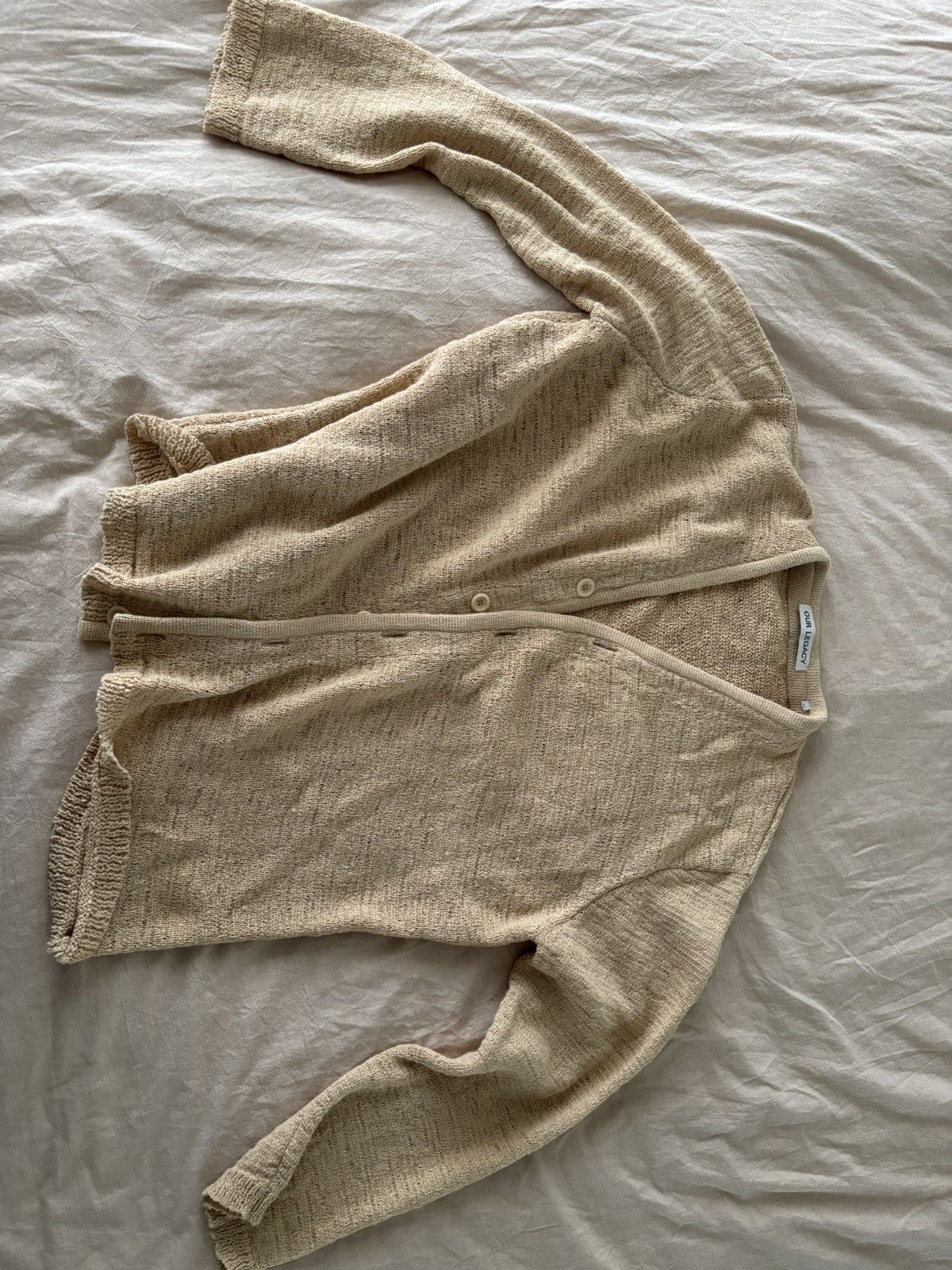 Our Legacy Our Legacy KNITTED CARDIGAN Beige Faux Cord Size US M / EU 48-50 / 2 - 1 Thumbnail