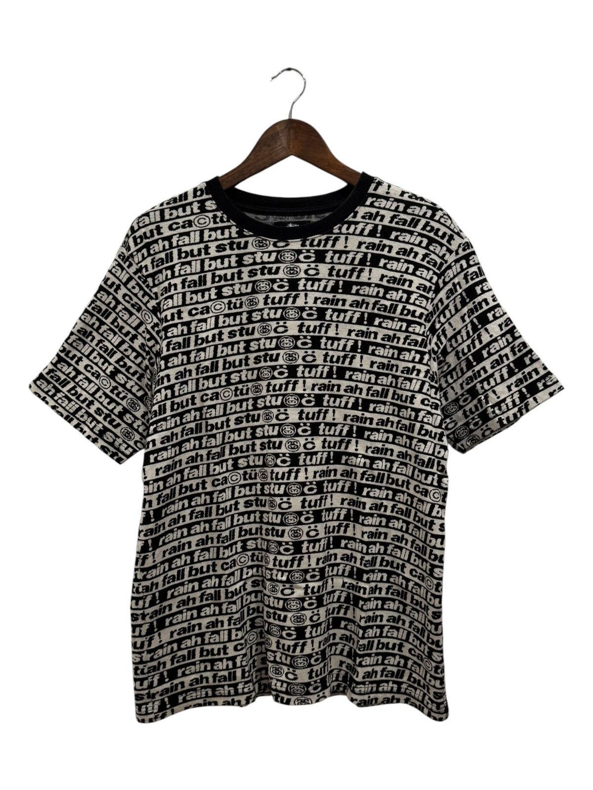 Streetwear × Stussy × Vintage Stussy Jacquard Collar tee | Grailed