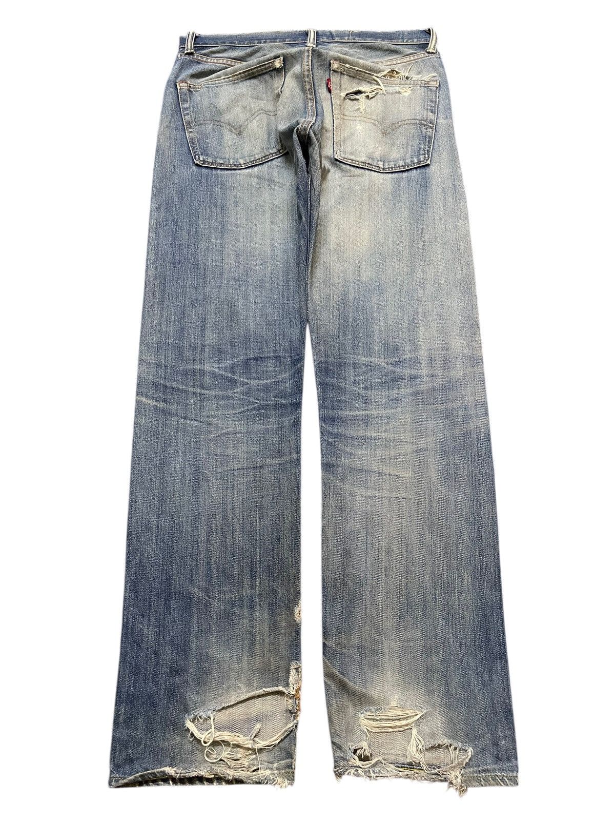 Levi's Vintage 80s Levis 501 Talon Selvedge E Mud Wash Distressed Size US 32 / EU 48 - 3 Thumbnail