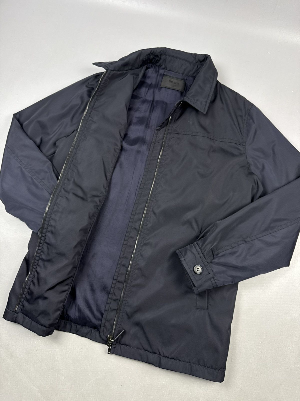 Prada Prada Vintage Navy Zip Jacket Minimal Luxury Clean Fit Size US M / EU 48-50 / 2 - 7 Thumbnail