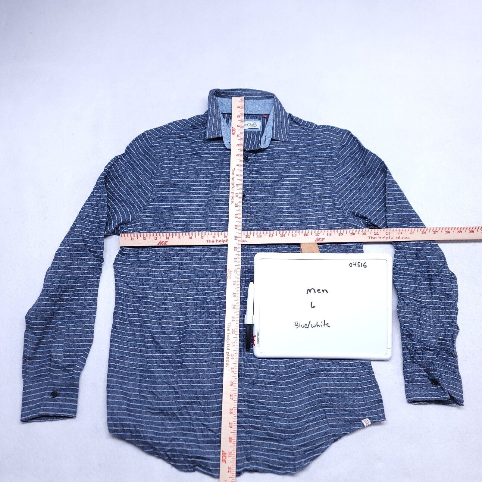 Sovereign Code Sovereign Code Flannel Shirt Mens Size Large L Blue Striped Size US L / EU 52-54 / 3 - 6 Thumbnail