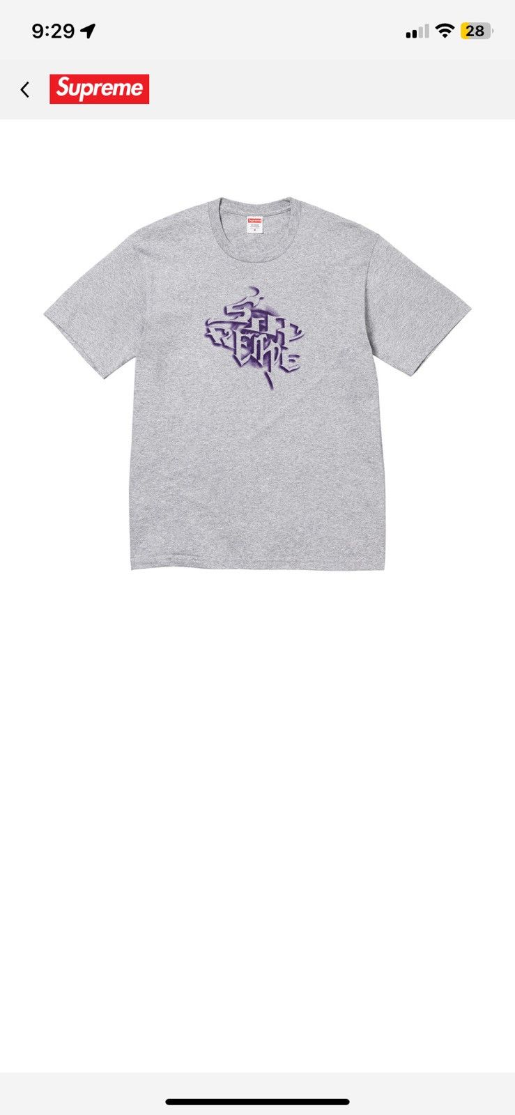 Supreme Supreme “Smoke Tee ‘Heather Grey’” Size US XXL / EU 58 / 5 - 1 Thumbnail