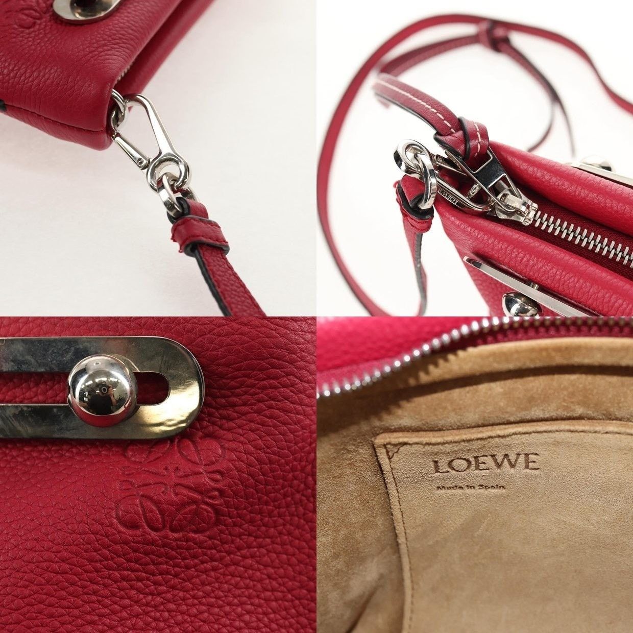 Loewe Loewe Anagram Leather Missy Small Shoulder Bag Red Size ONE SIZE - 15 Thumbnail