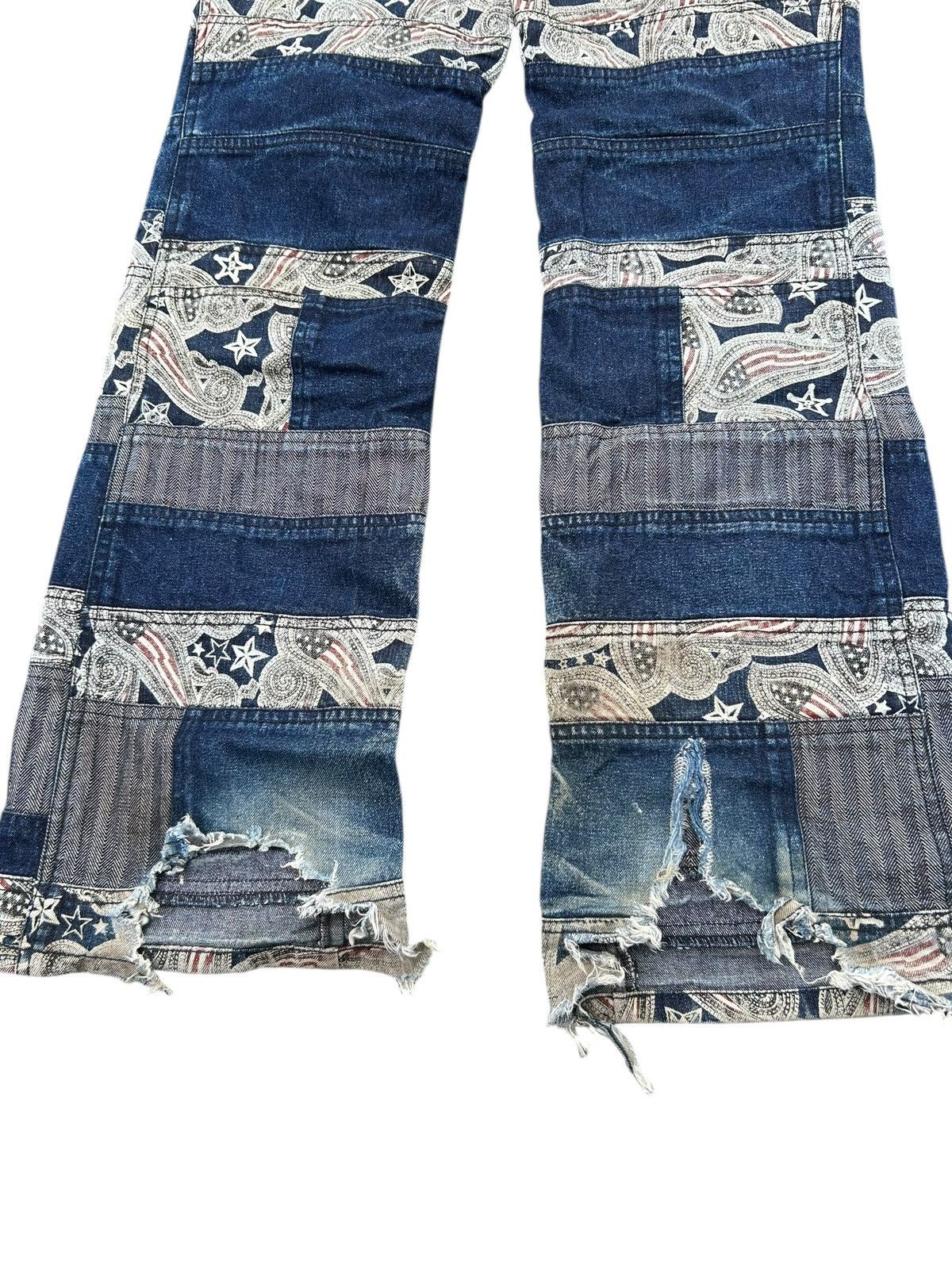 Hysteric Glamour × Japanese Brand × KMRii FLARE HAGI VINTAGE BATSU BOYS PUNK DISTRESSED DENIM JEANS Size US 30 / EU 46 - 12 Thumbnail