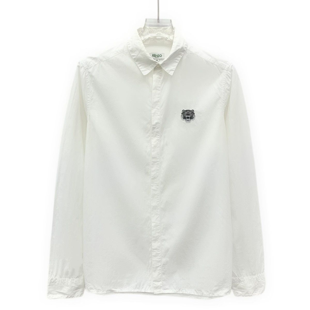 Kenzo Kenzo White Tiger Embroidered Long Sleeve Shirt K26WX Size XS / US 0-2 / IT 36-38 - 1 Thumbnail
