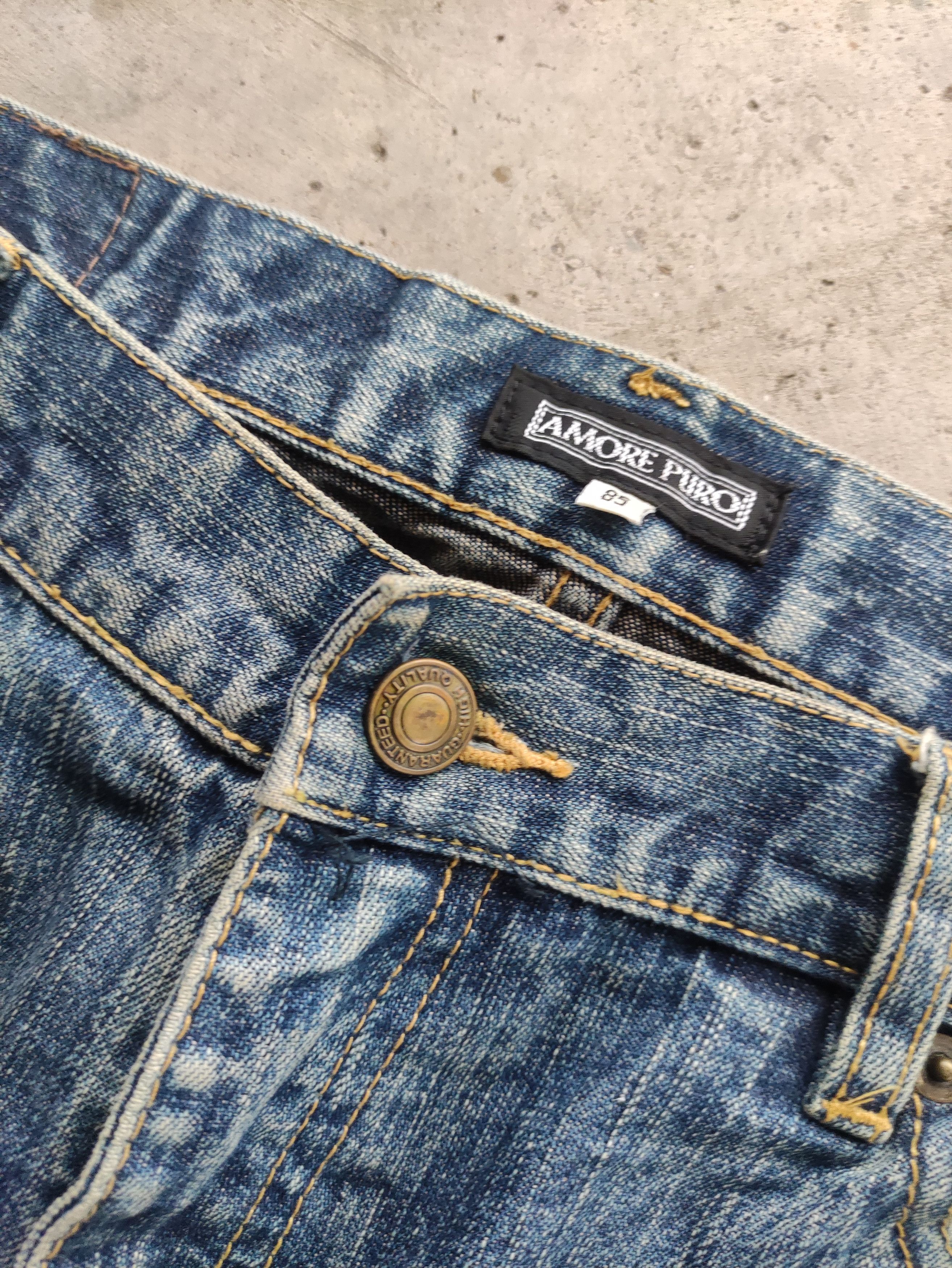 Japanese Brand Vintage Amore Puro Baggy Jean Distressed Faded Denim Size US 34 / EU 50 - 5 Thumbnail