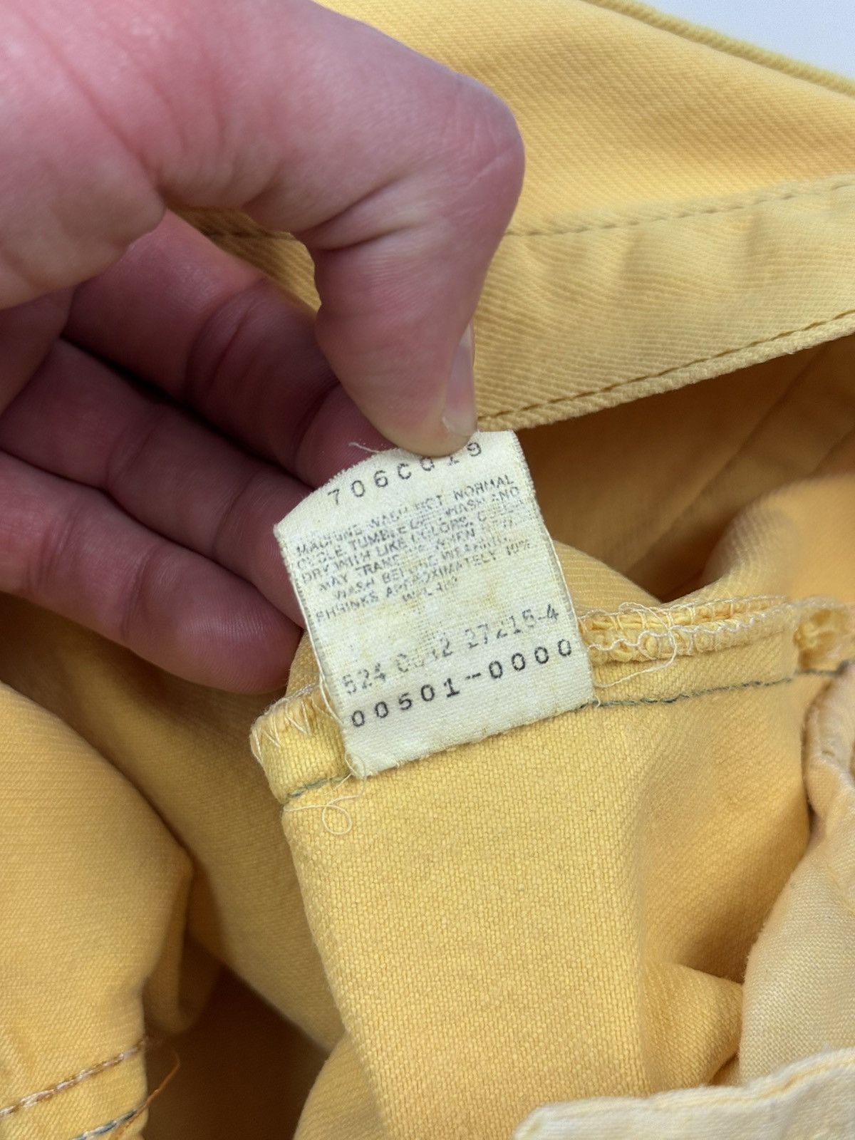 Levi's 1990’s Distressed Levi’s 501xx Yellow Denim Jeans Pants Size US 36 / EU 52 - 15 Thumbnail