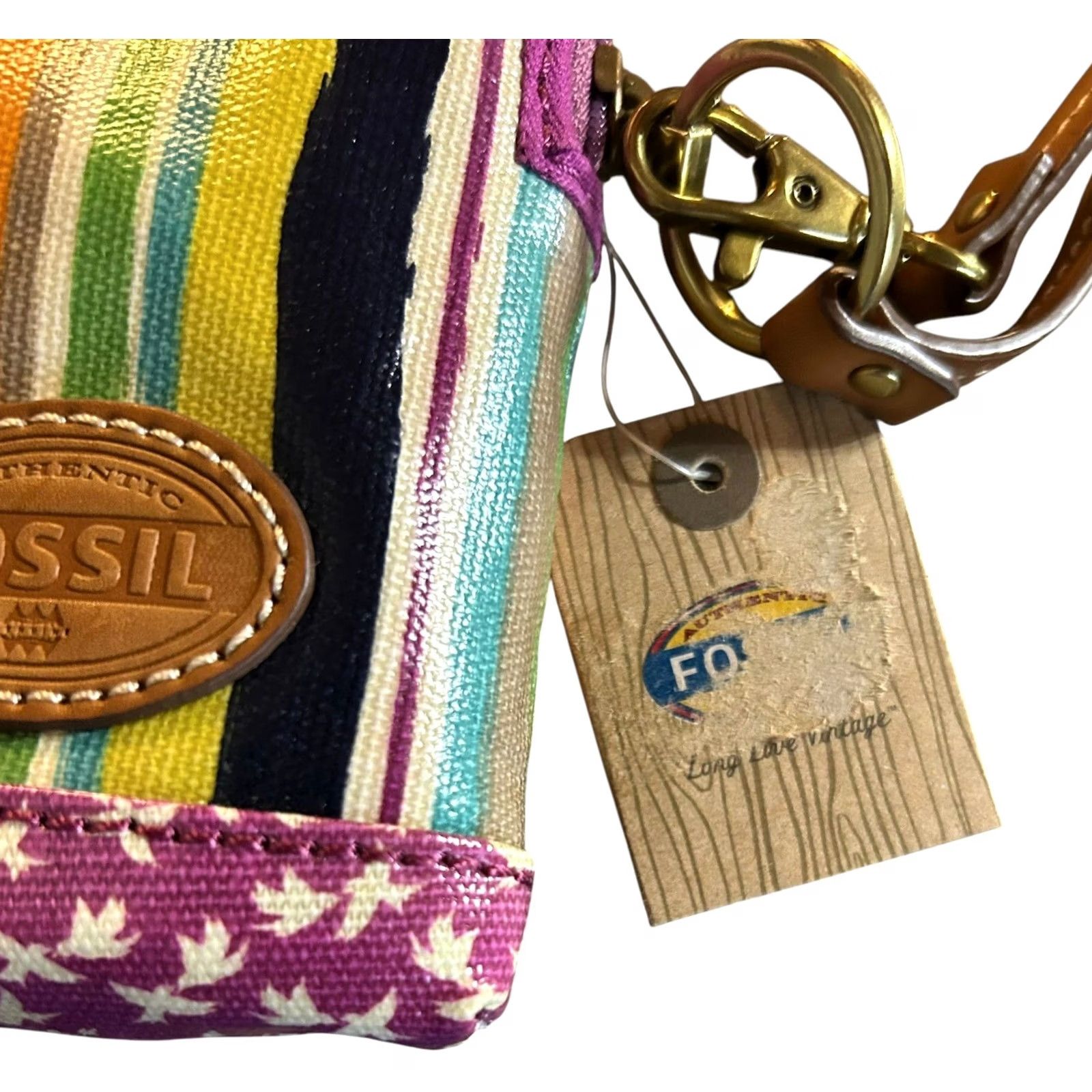 Fossil Fossil Birds Purple Striped Wristlet Wallet NWT Women Small Coin Purse Purse Credit Card 4in x 6in Wristlet Wallet Women Size ONE SIZE - 6 Thumbnail