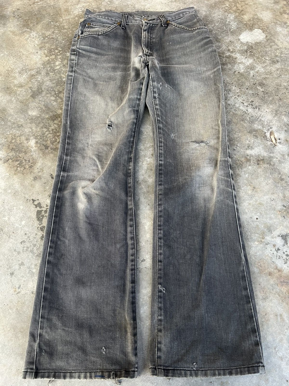 If Six Was Nine × Japanese Brand × Lee 💥Flare💥Vintage Lee Western Sanforized Faded Distress Jean Size US 28 / EU 44 - 1 Thumbnail