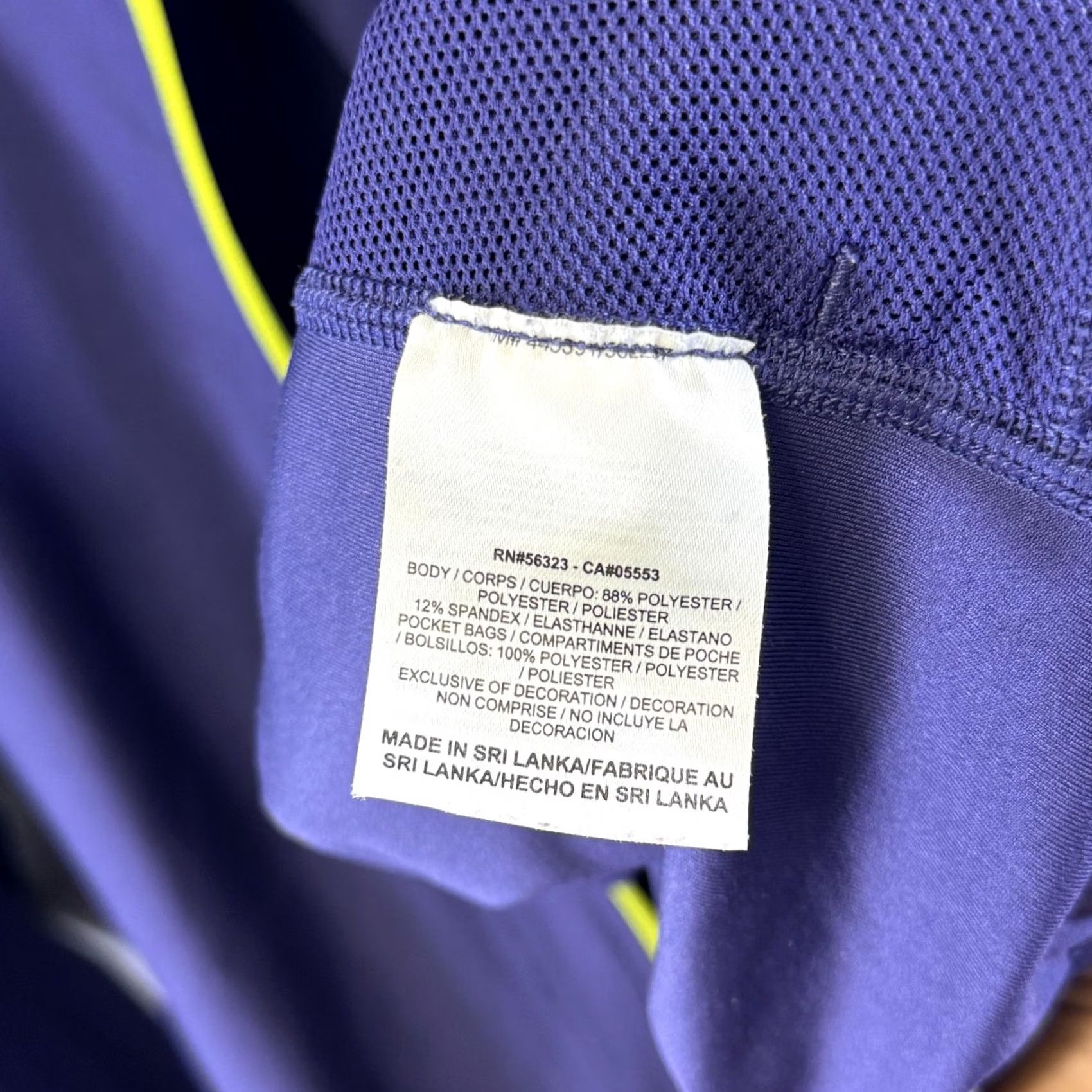 Nike Nike Dri-FIT Jacket Mens Large Full Zip Lightweight Running 484717-422 Purple Yellow Spor twear Pocketed Cuffs Mid-Length Size US L / EU 52-54 / 3 - 5 Thumbnail