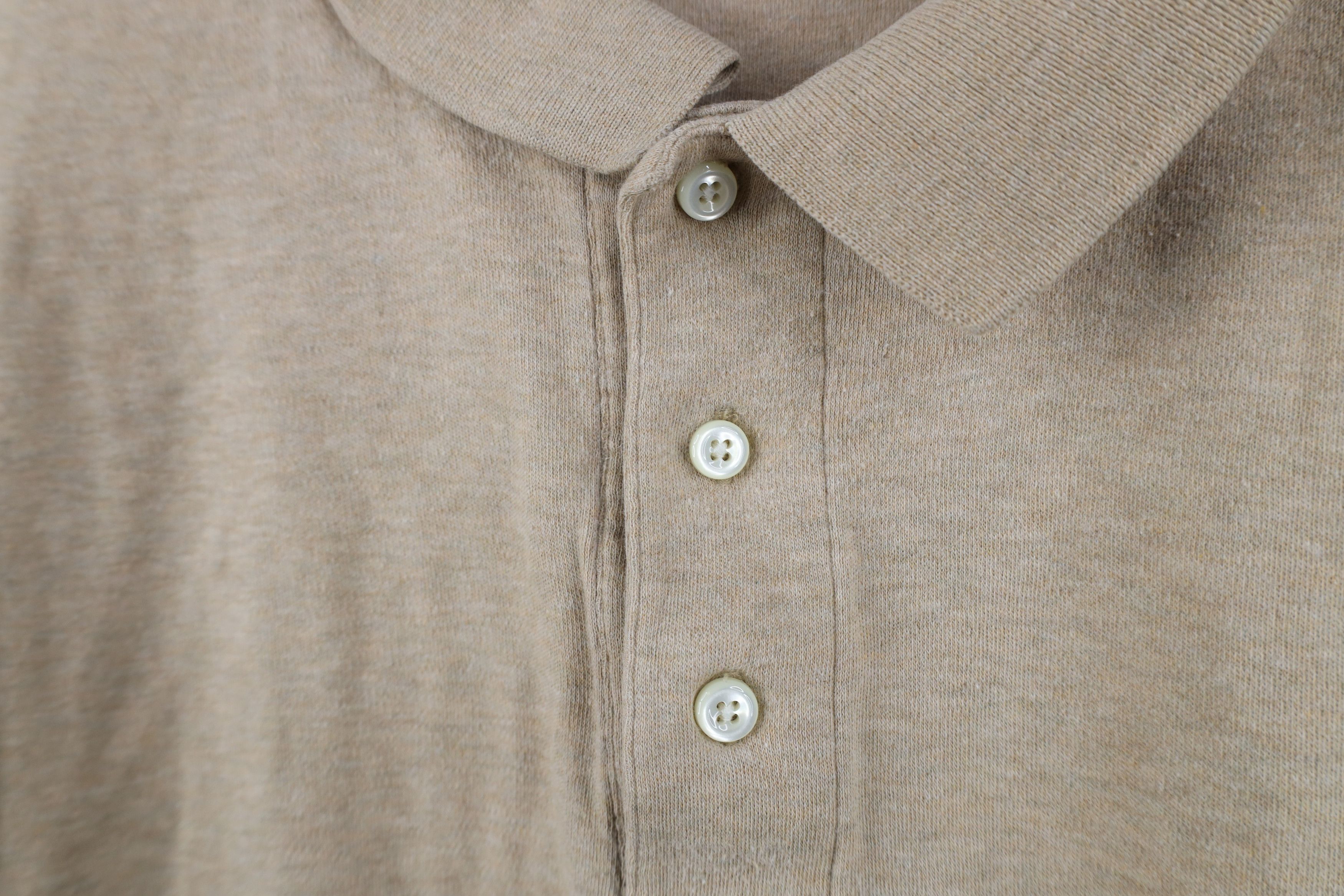 Lands' End Vintage Lands End Cotton Long Sleeve Rugby Polo Shirt Beige Size US XXL / EU 58 / 5 - 4 Thumbnail