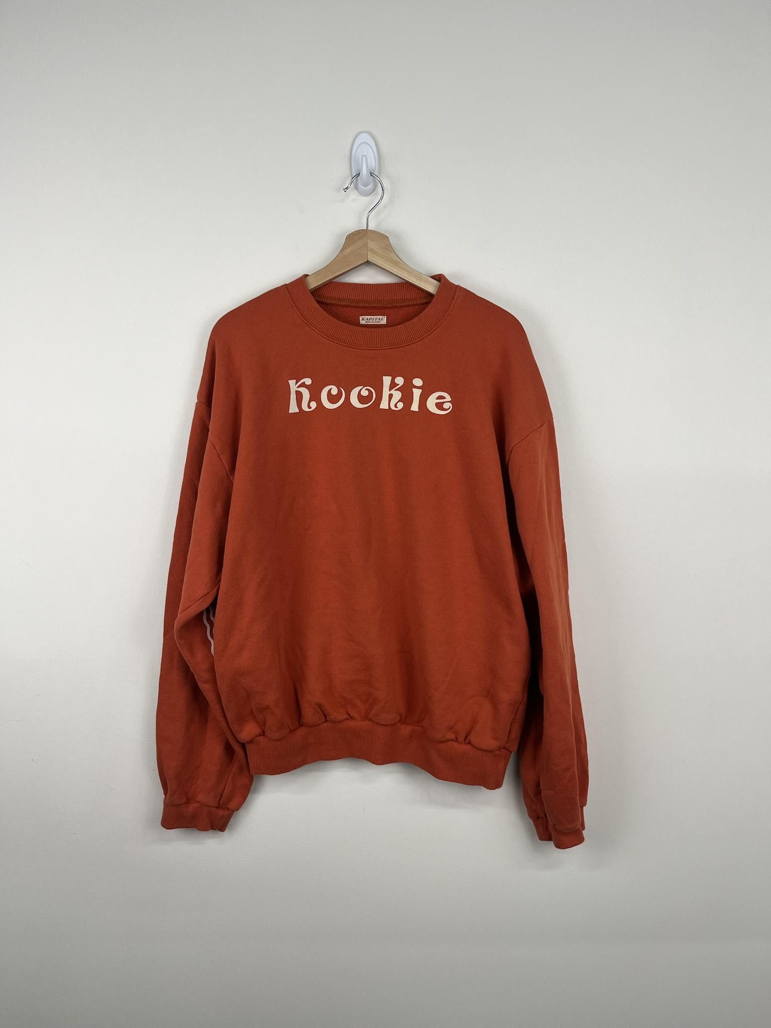 Image of Kapital Kookie Crewneck in Orange, Men's (Size XL)