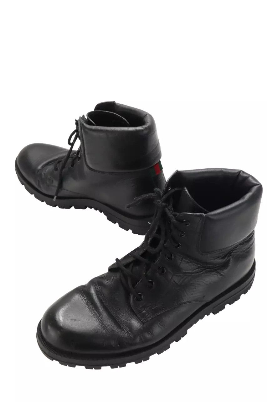Gucci GUCCI Shoes Men's UK 8.5 Black Leather Ankle Top Boots Size US 9.5 / EU 42-43 - 4 Thumbnail