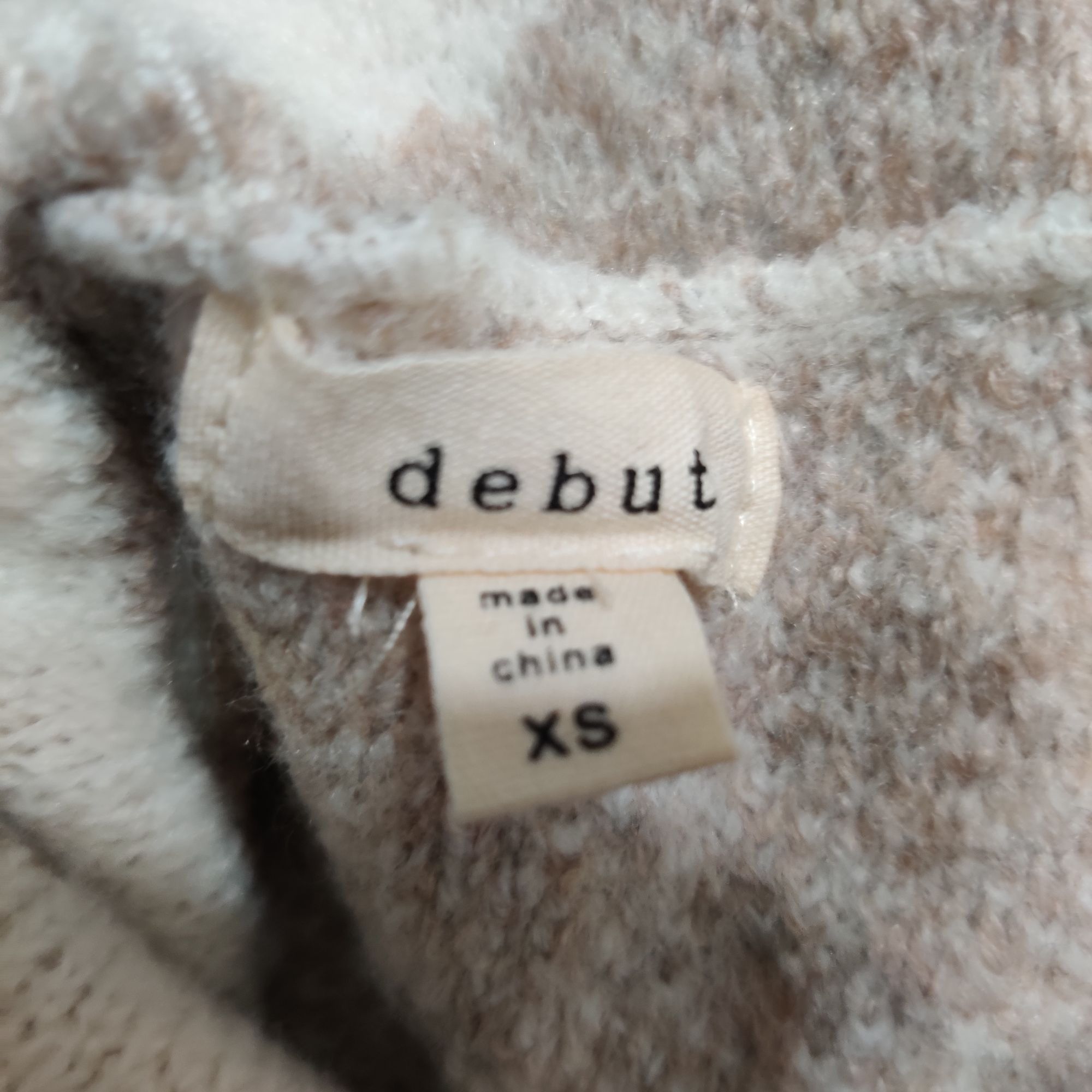 Debut Debut XS Beige Cream Zebra Print Oversized Cowl Neck Sweater Size XS / US 0-2 / IT 36-38 - 7 Thumbnail