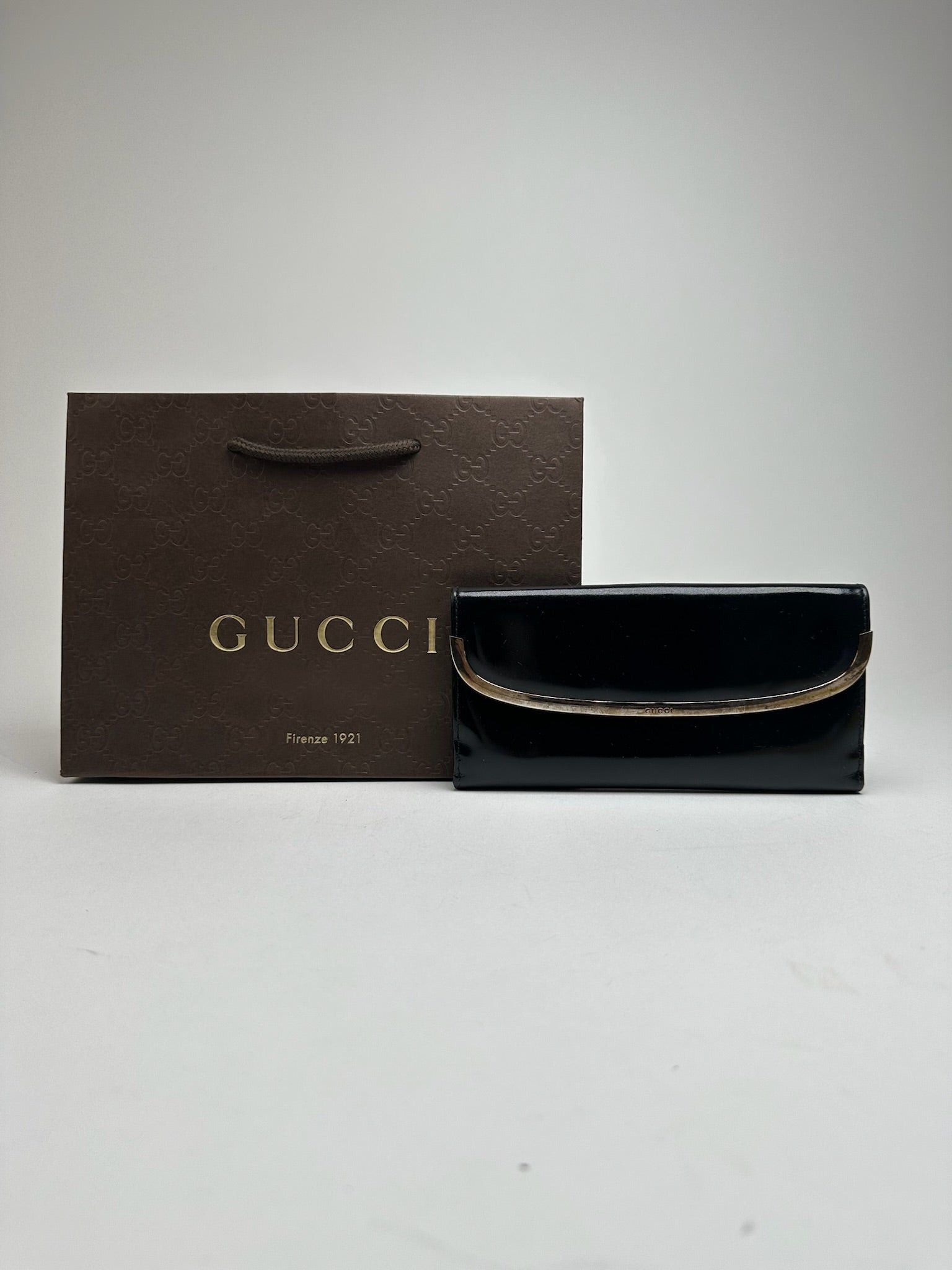 Vintage Patent Leather Wallet black