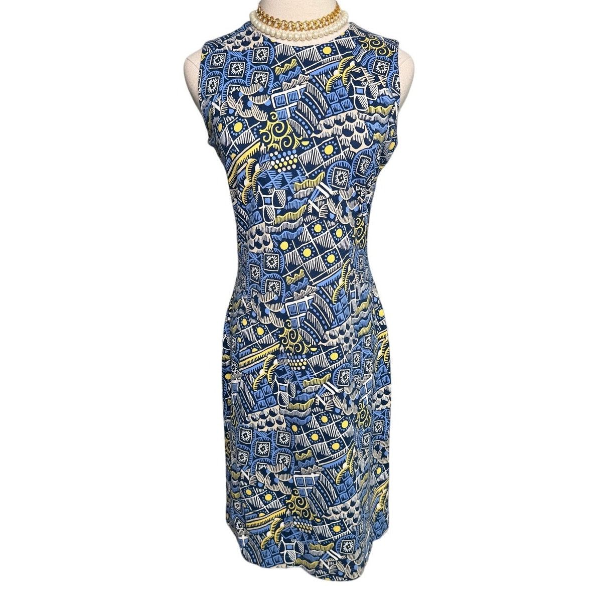 J.McLaughlin J. McLaughlin Talavera Devon dress blue yellow tan size XS Size XS / US 0-2 / IT 36-38 - 9 Thumbnail