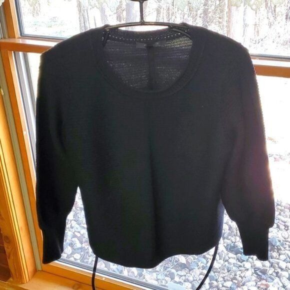 Vintage Cyrus Black Knitted Nylon & Rayon Long Sleeve Sz PM Sweater Size M / US 6-8 / IT 42-44 - 1 Thumbnail