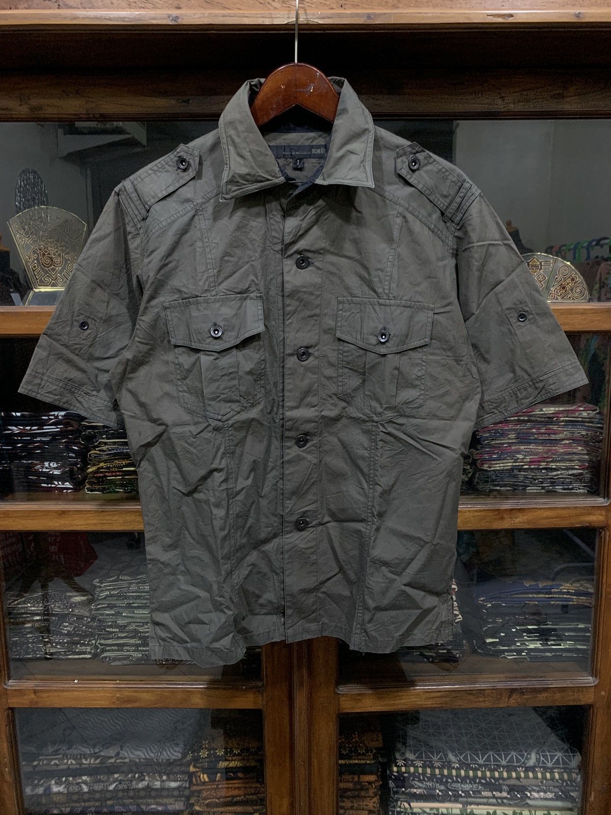 Japanese Brand y2k Military Shirt SCHLUSSEL Size US L / EU 52-54 / 3 - 1 Thumbnail