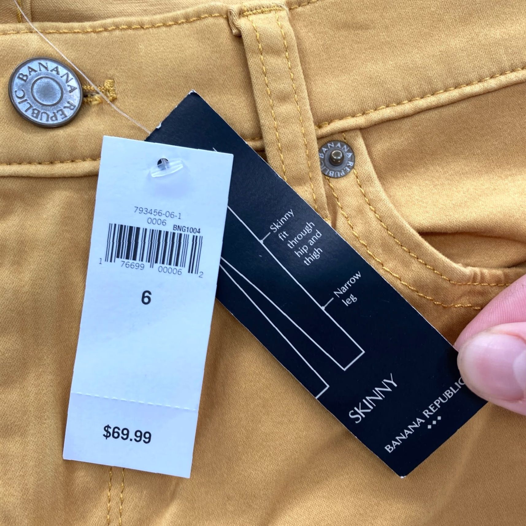 Banana Republic Banana Republic Skinny Ankle Pants Women's 28/6 Yellow Brushed Twill Stretch NWT Size 30" / US 8 / IT 44 - 4 Thumbnail