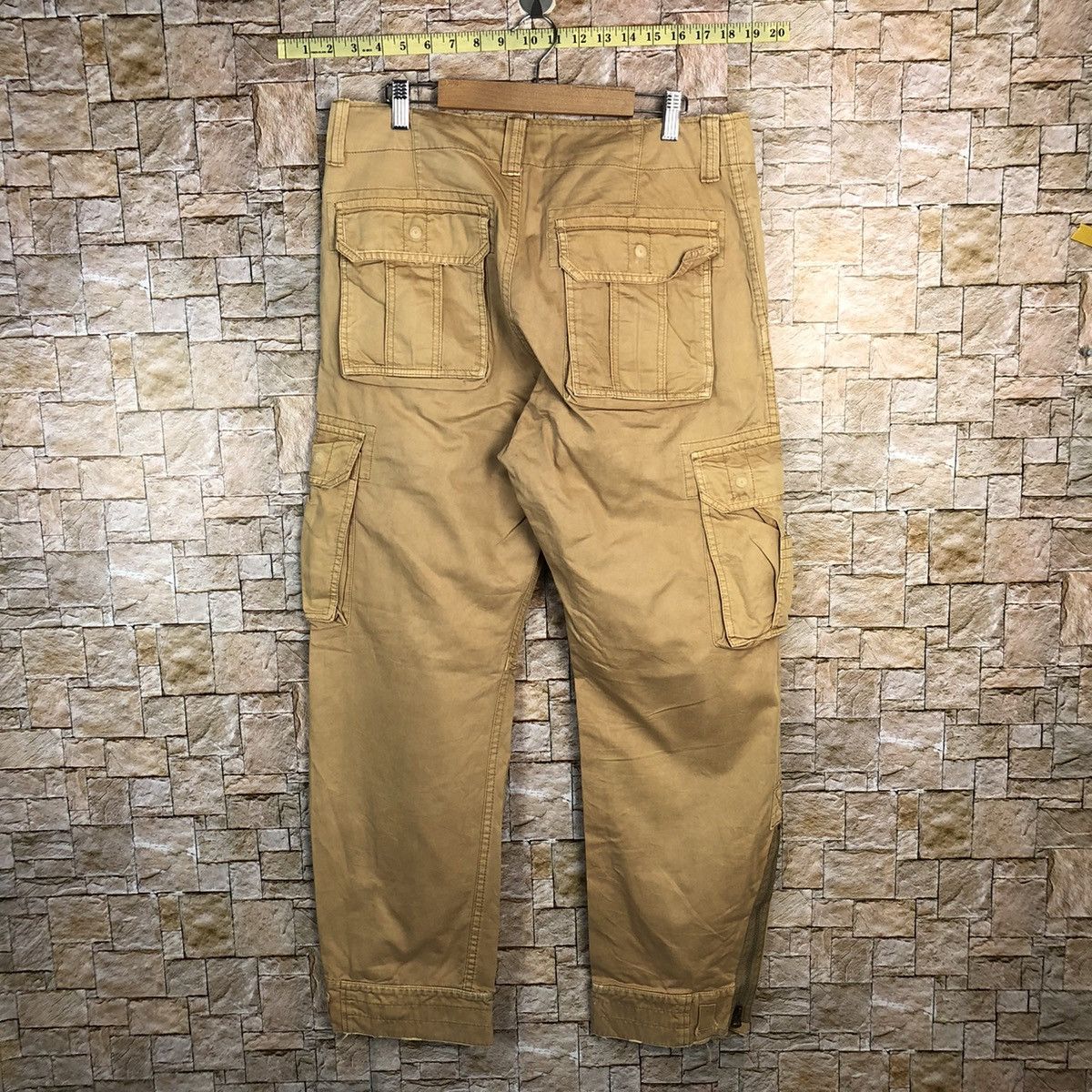 Japanese Brand DL Purple & Yellow Brown Cargo Multipocket Pants #A333 Size US 31 - 16 Thumbnail