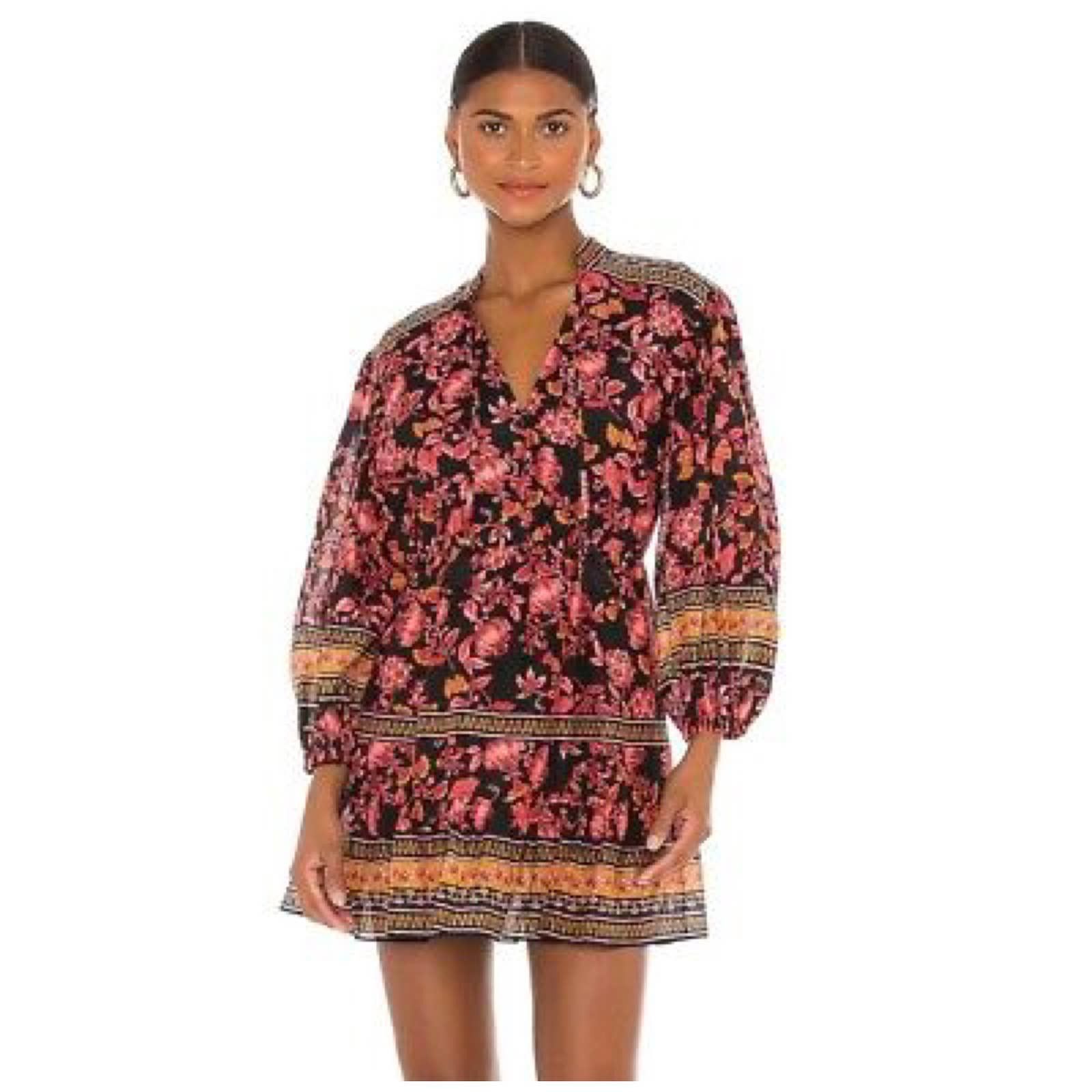image of Alice Olivia New Alice + Olivia Sedona Mandarin Collar Mini Dress in Black, Women's (Size Medium)