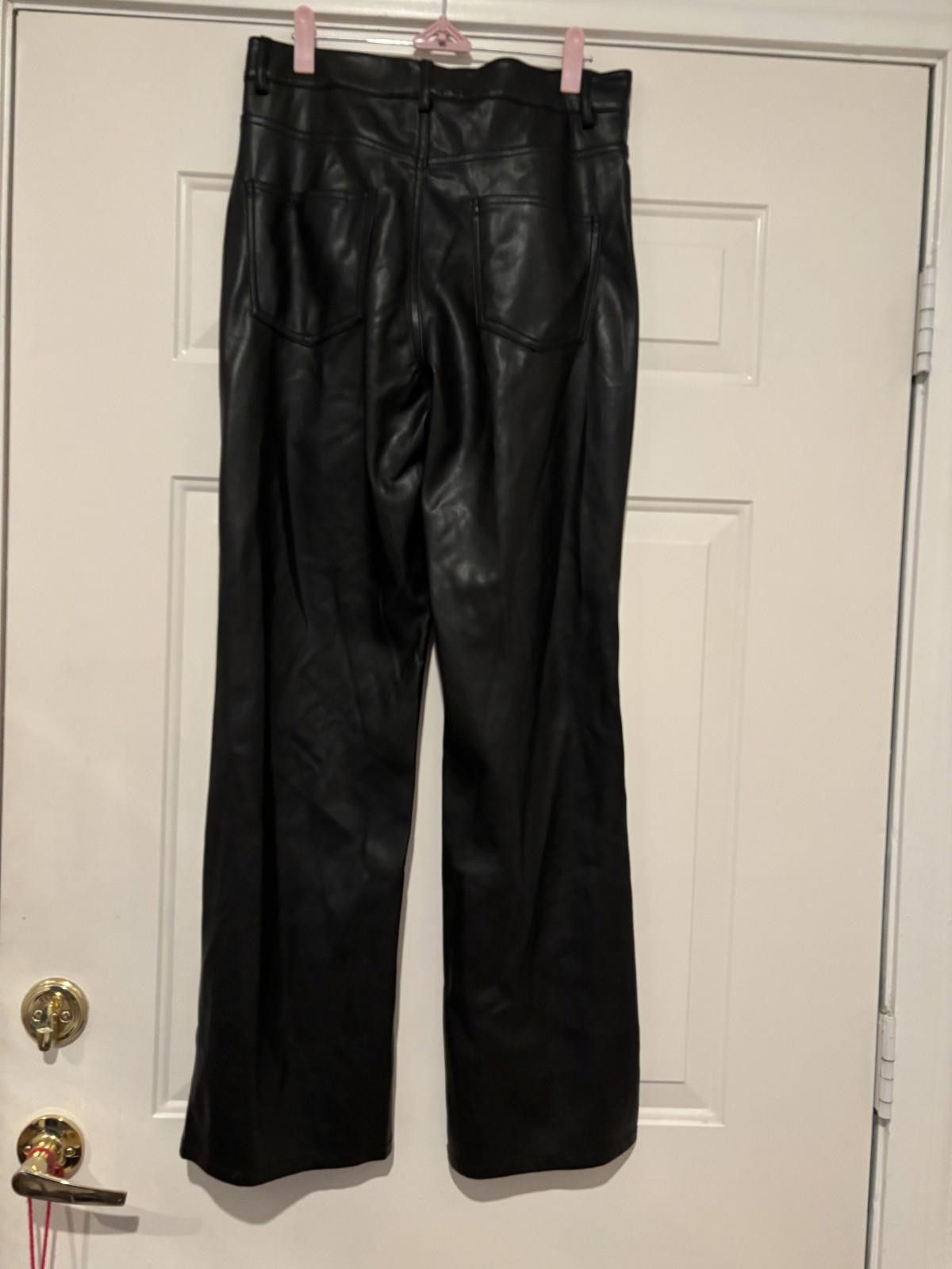 Zara Womens Zara black faux black leather pants sz 8 #373 Size 30" / US 8 / IT 44 - 2 Thumbnail