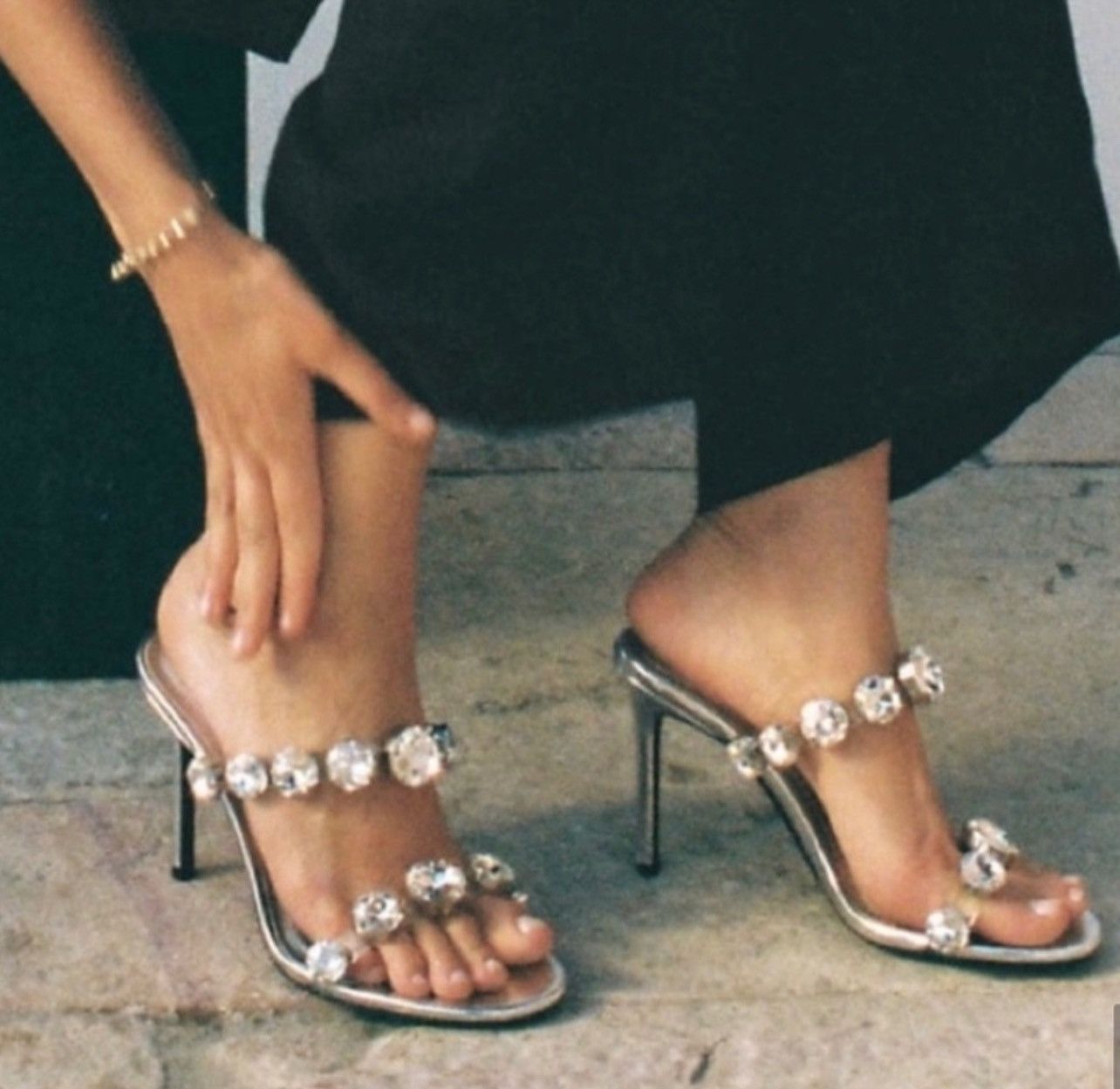 Zara Zara Rhinestone heels 11 Size US 11 / IT 41 - 1 Thumbnail