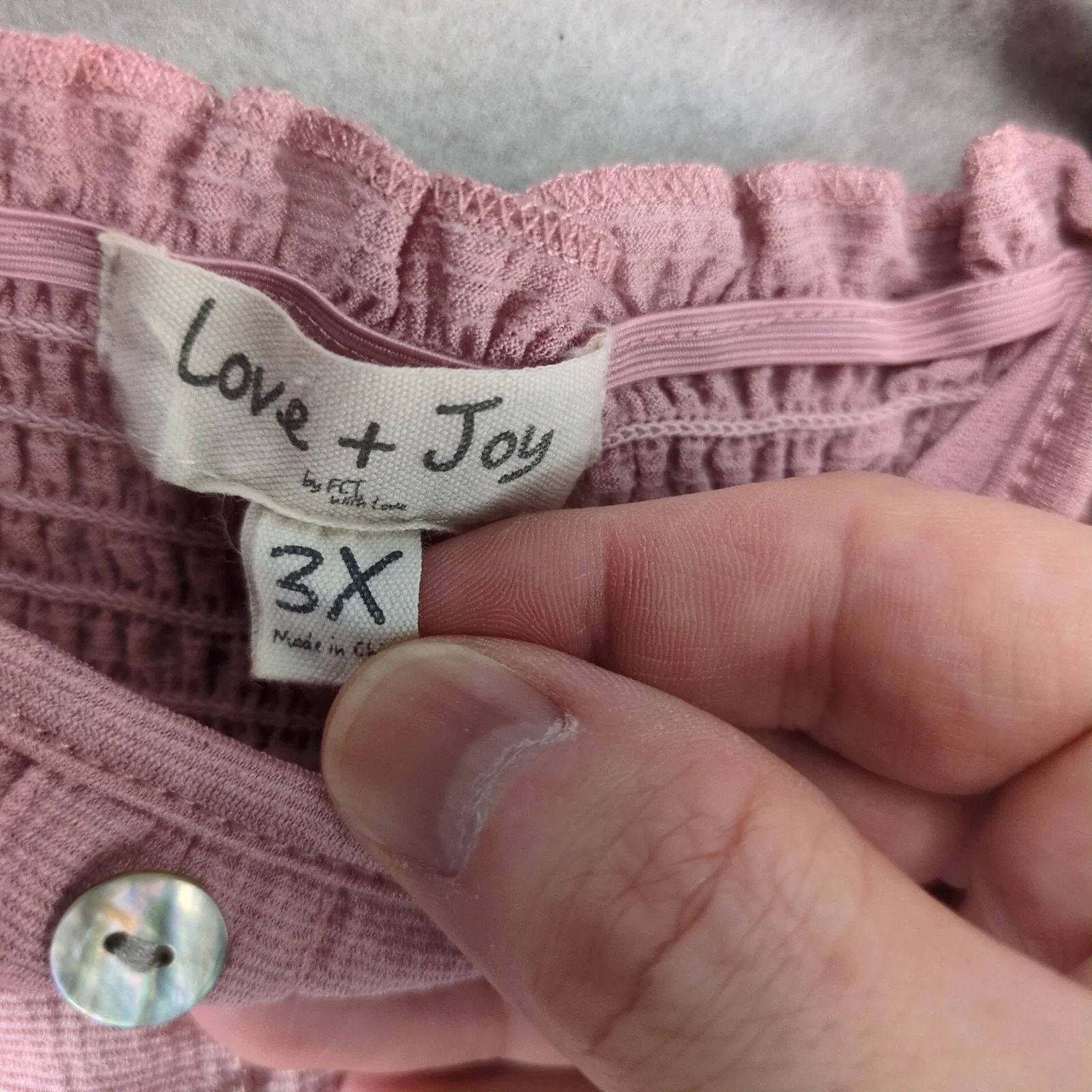 Other Love + Joy by FCT Pink Off-Shoulder Peasant Blouse Womens 3X Size 3XL / US 20-22 - 3 Thumbnail