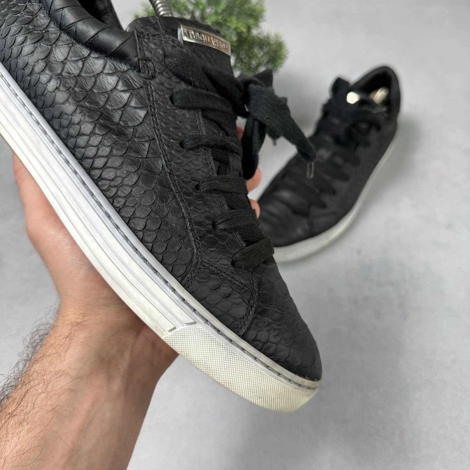 Dsquared2 DSQUARED2 Python Textured Sneakers Black Tennis Size 40 US 7 Size US 7 / EU 40 - 4 Thumbnail