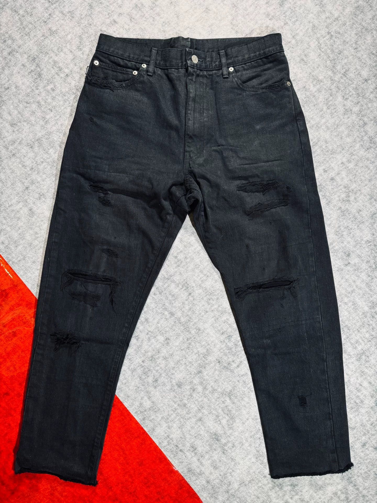 Visvim visvim journeyman black tacked crash jeans Size US 26 / EU 42 - 1 Thumbnail