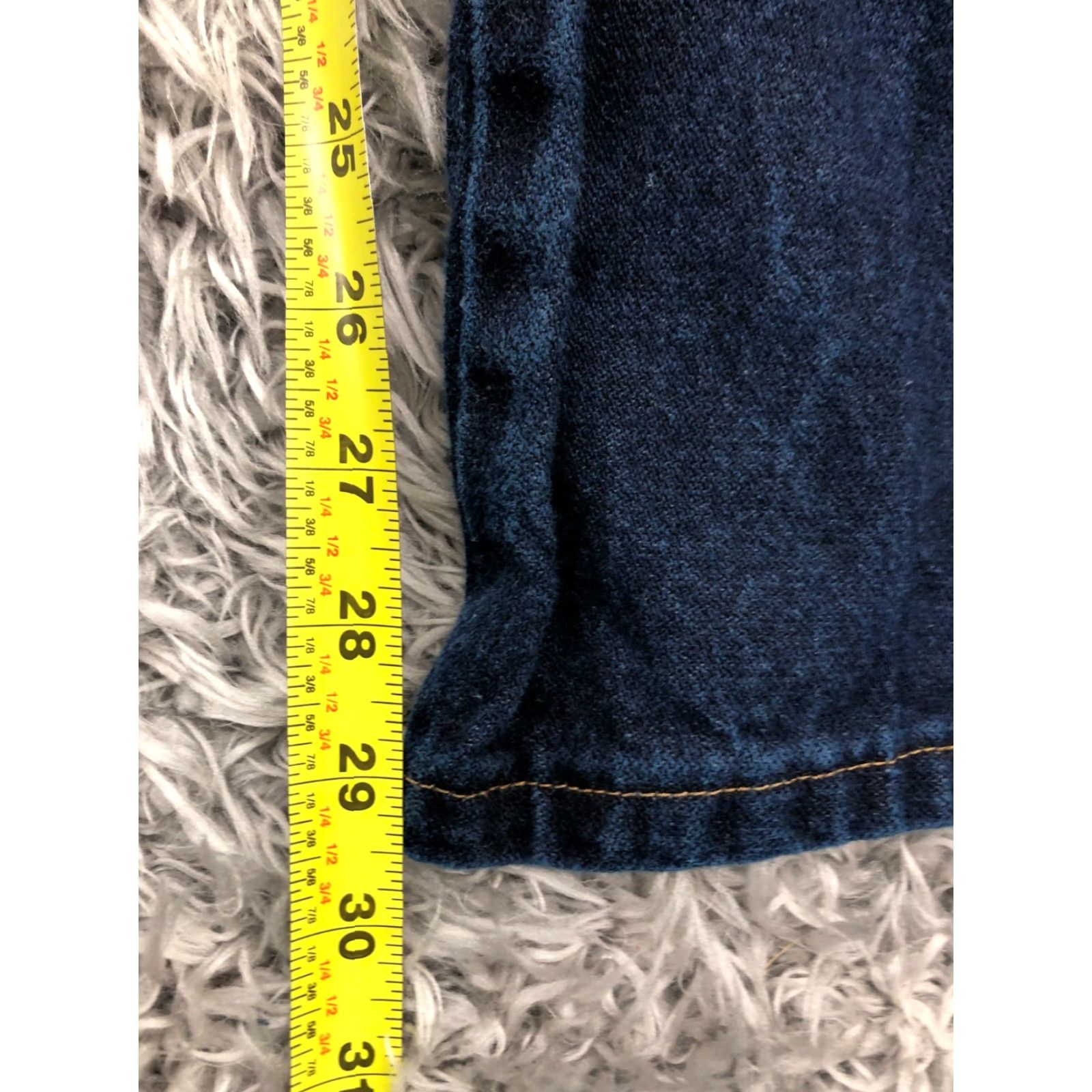 Wrangler Wrangler 933 Jeans Mens 29x32 Dark Wash Blue Mid Rise 5-Pocket Denim Button/Zip Belt Loops Straight Regular Size US 29 - 3 Thumbnail