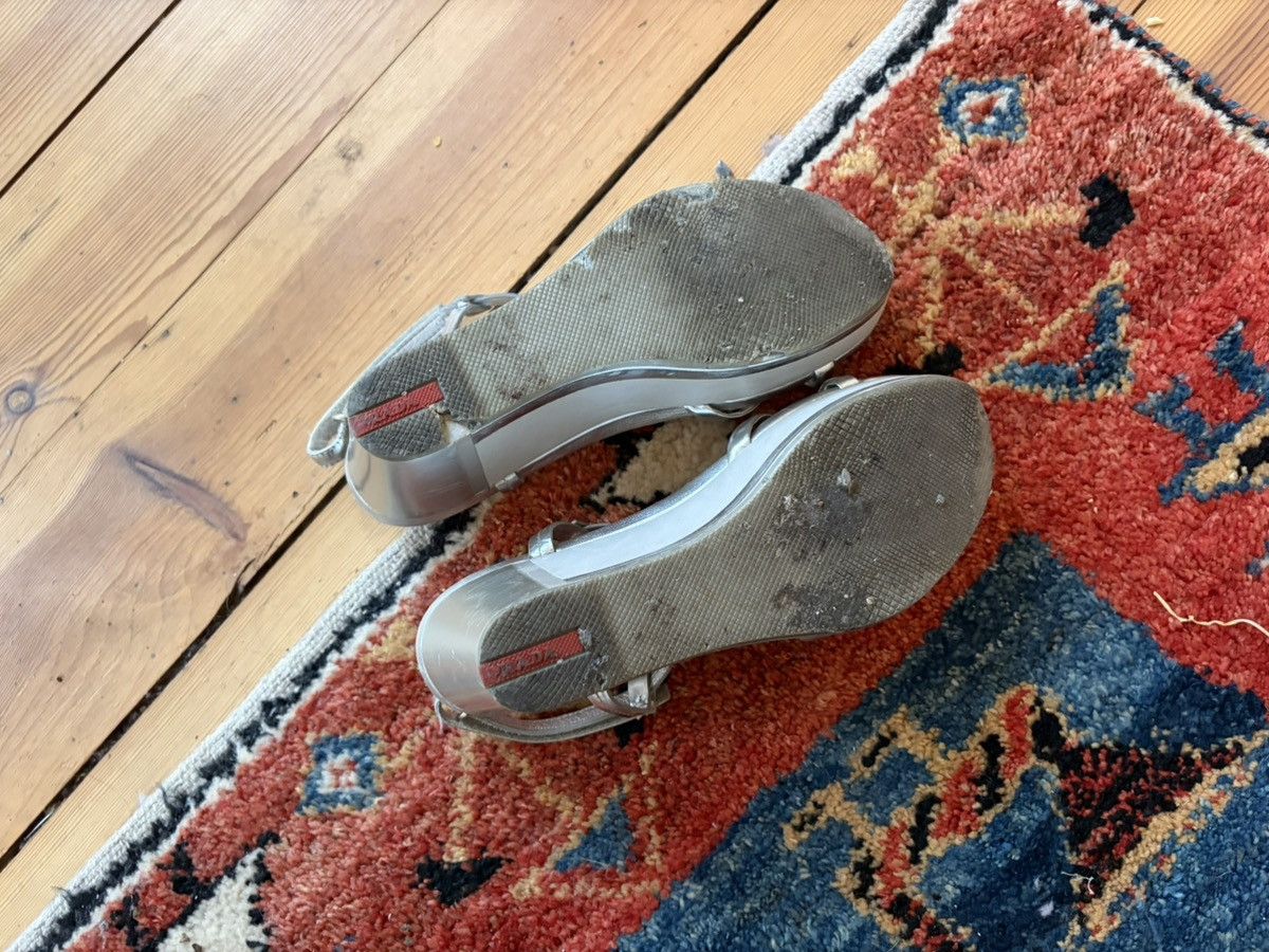 Prada Iconic Prada silver platform sandal Size US 7 / IT 37 - 6 Thumbnail
