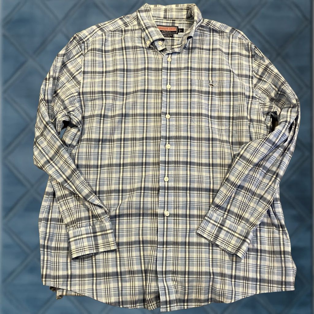 Vineyard Vines Vineyard Vines Tucker Shirt • Long Sleeve • 100% Cotton • Blue Plaid • Men's Large Size US L / EU 52-54 / 3 - 1 Thumbnail